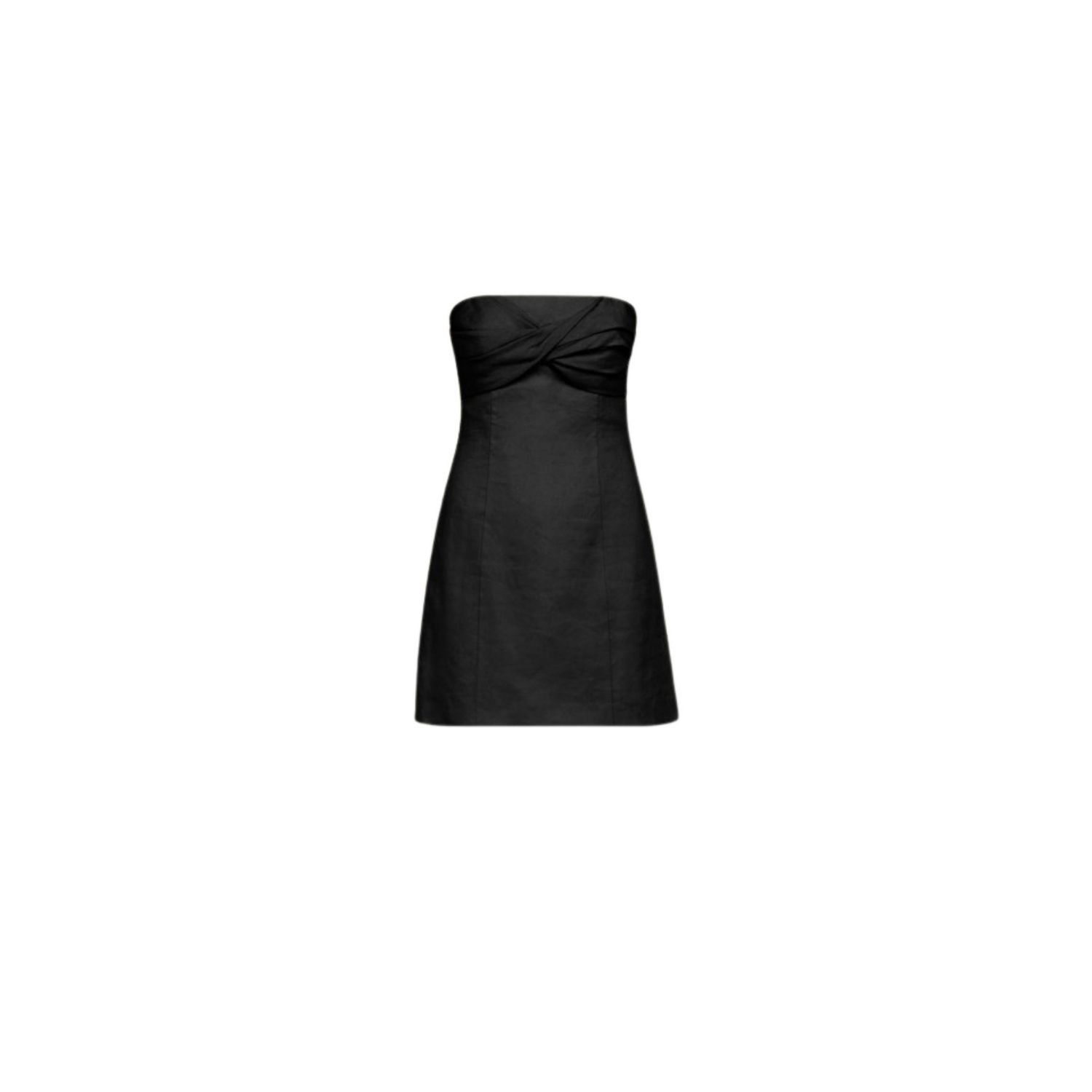 Avenue 8 Women's Draped Strapless Mini Linen Dress - Black In Black