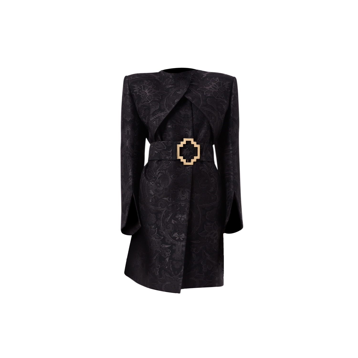 Noushella Women's Opulent Long Sleeve Coat In Black Elysium In Black