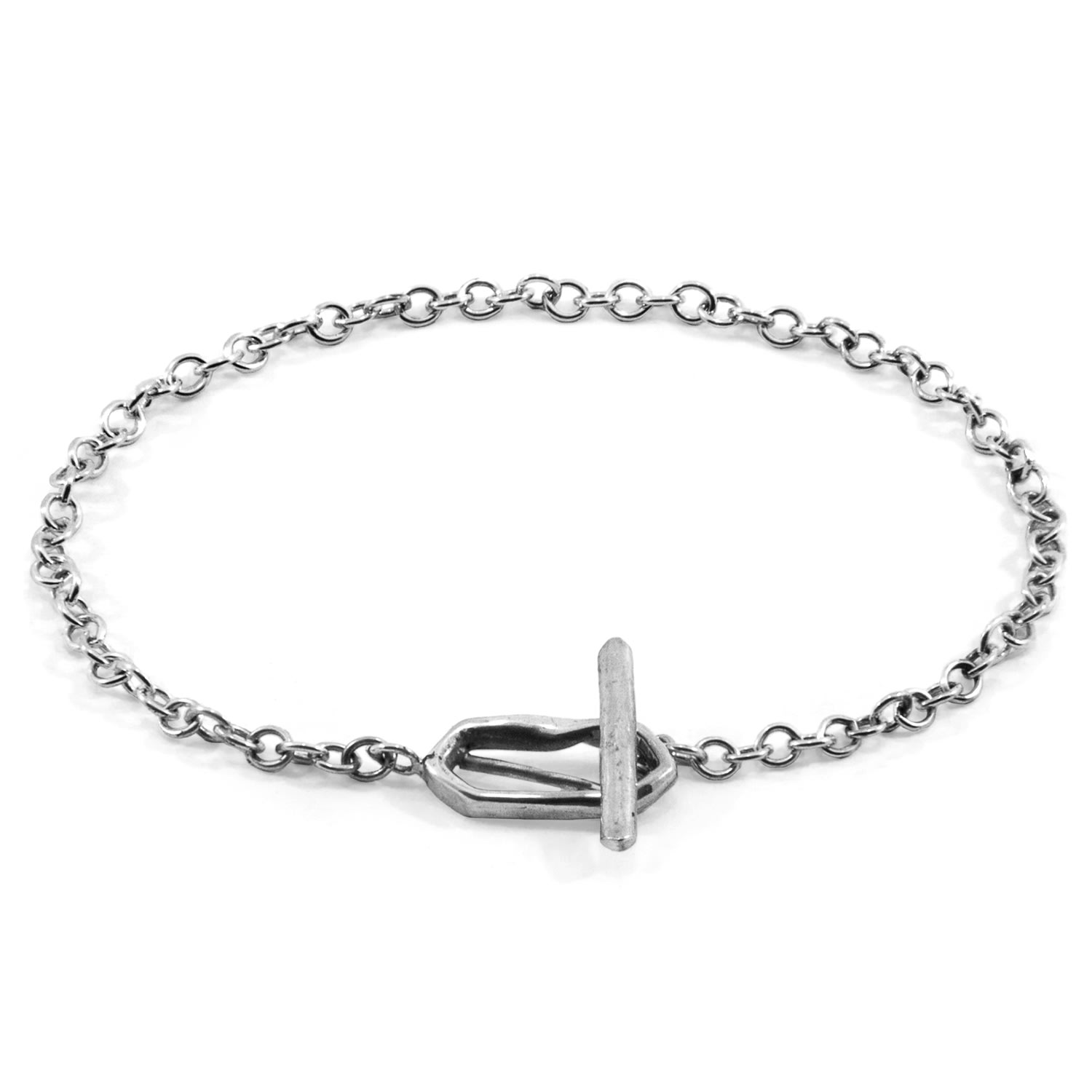 Anchor & Crew Women's Esther Twist Silver Chain T-bar Bracelet In Silver