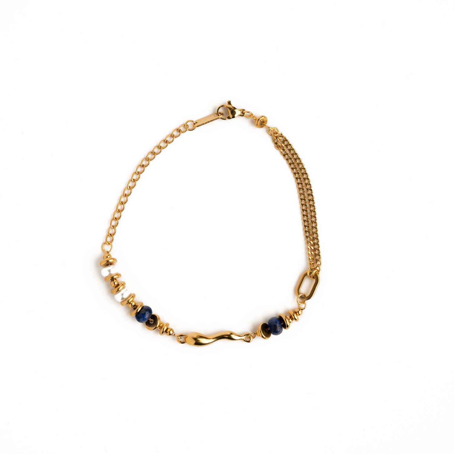 Superdivajewellery Women's Blue / Gold / White Jackie Gold Bracelet In Multi