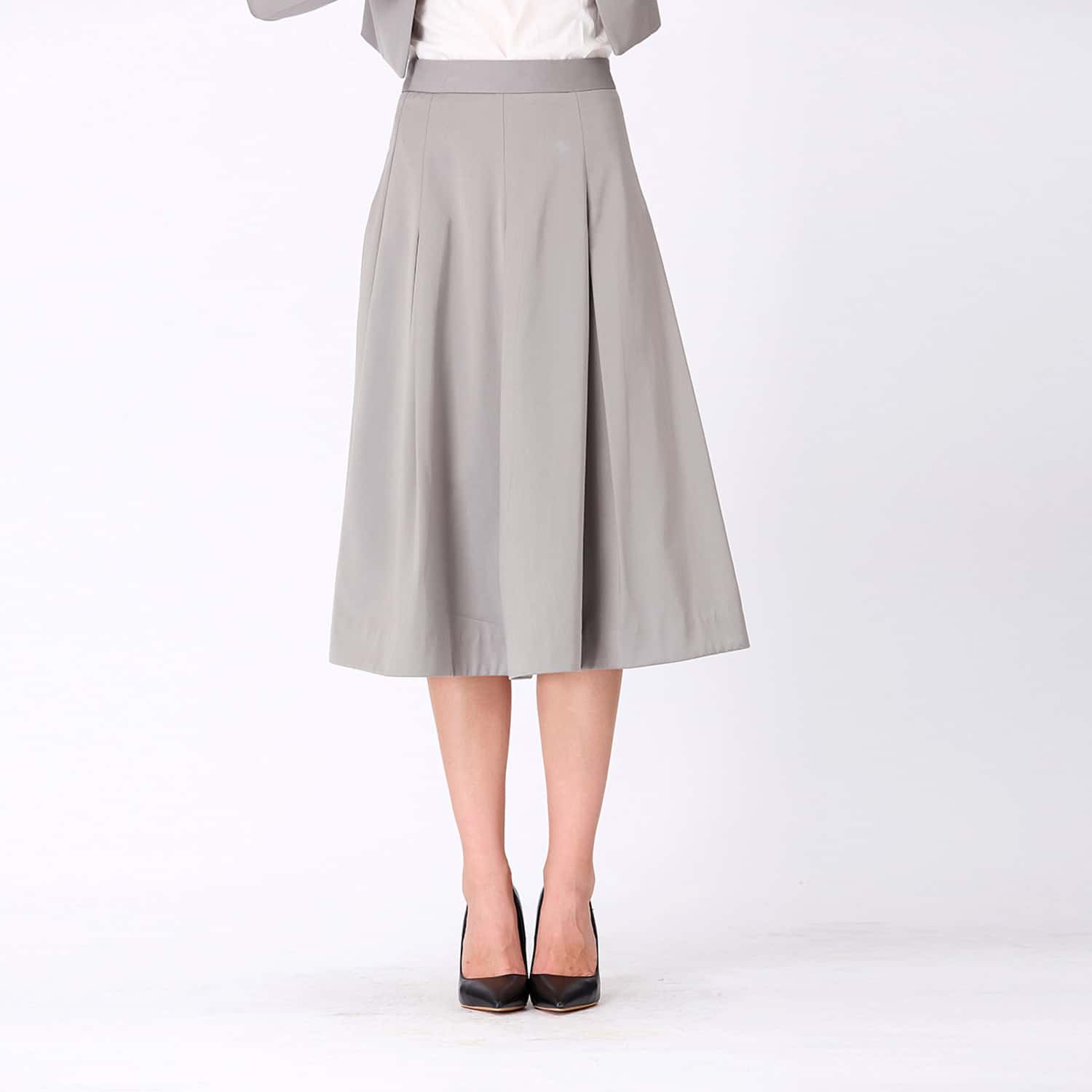 Flared Pleats Skirt - Grey | Smart and Joy | Wolf & Badger