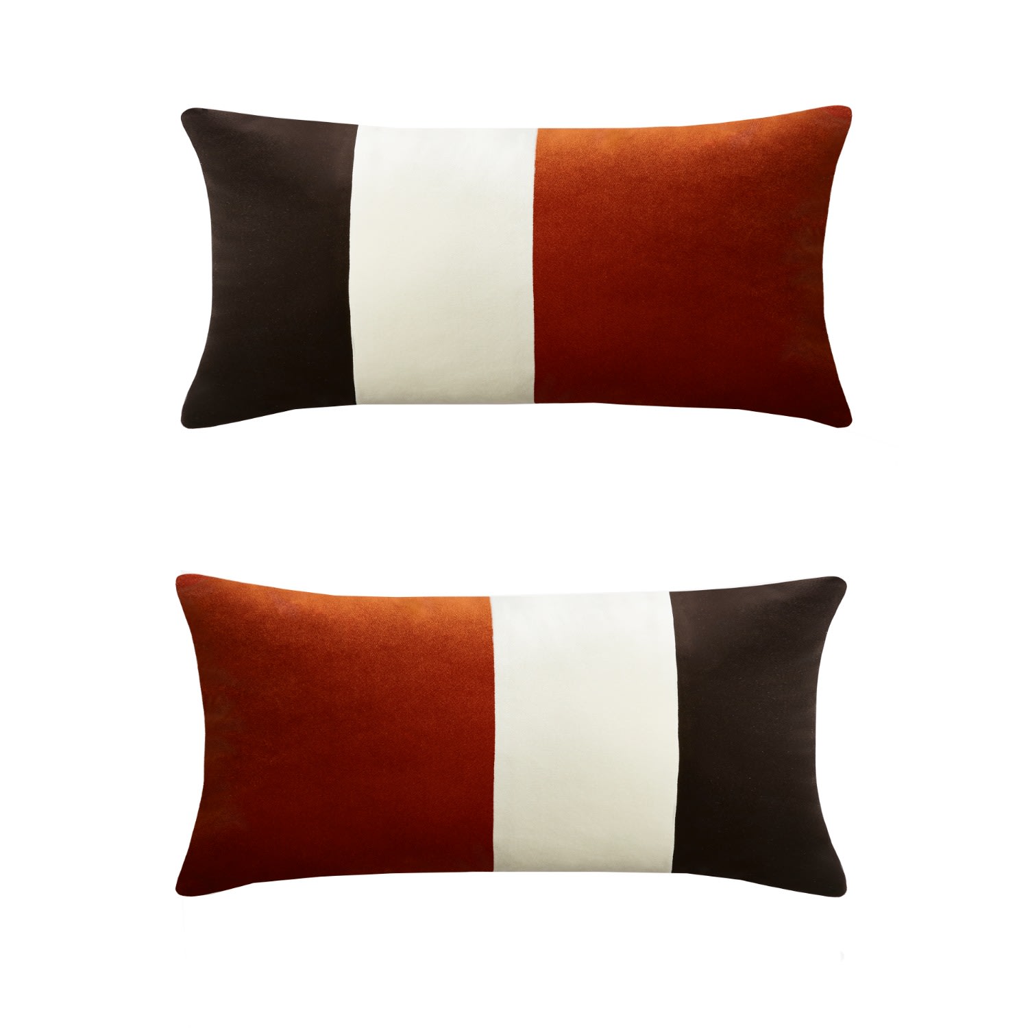 Black / Red / White Triple Velvet Cushions Brick Lo Decor