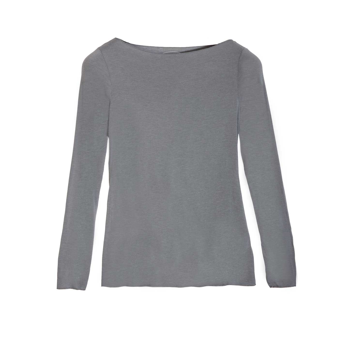 At Last... Women's Slash-neck Base Layer In Grey In Gray