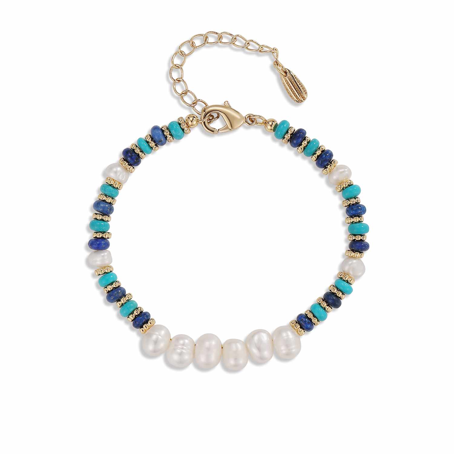 Women’s Blue / Gold / White Thetis Bracelet Retro Chic