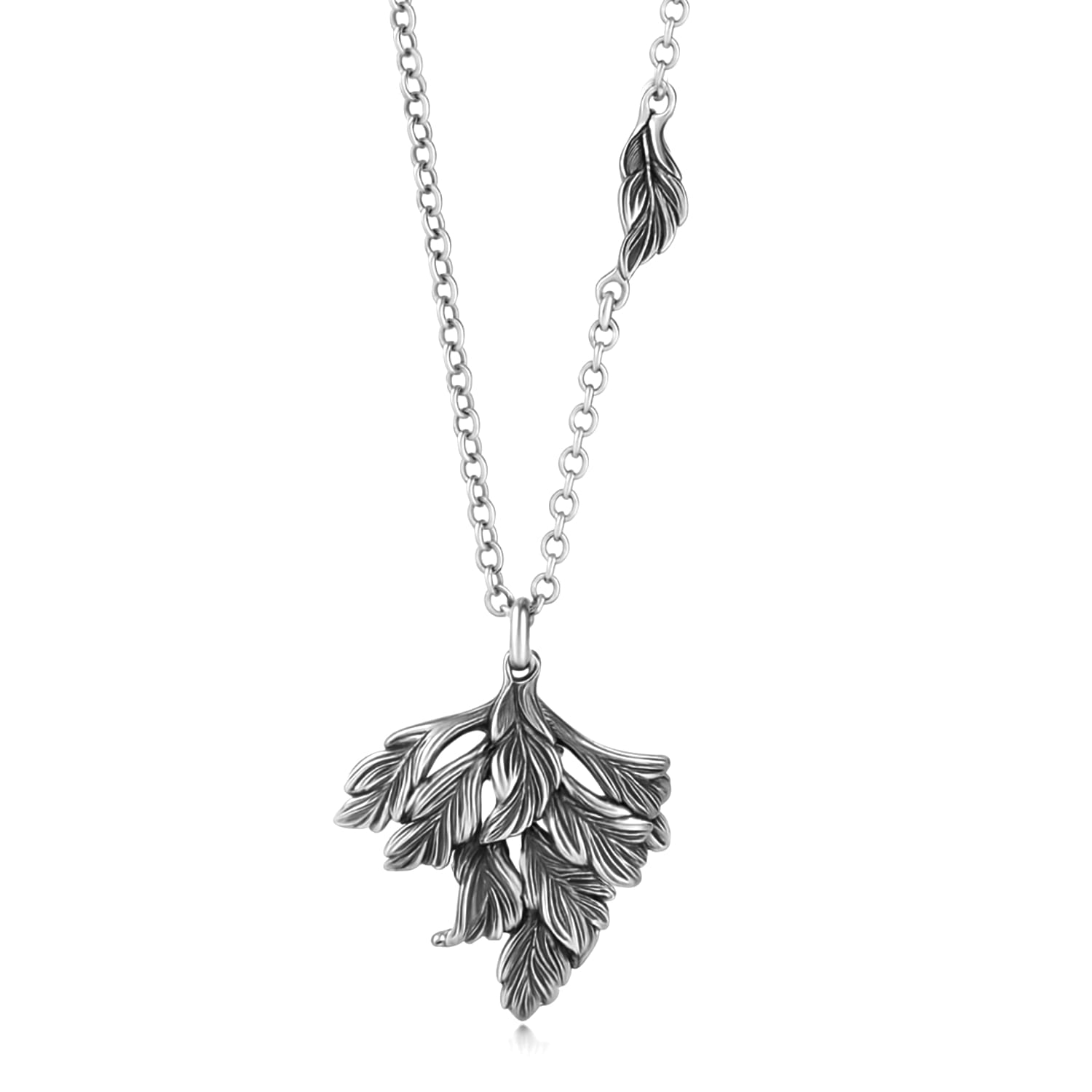 Unaloe Bahamas  Sterling Silver Pendant Necklace For Women – Elegant Leaf Jewelry