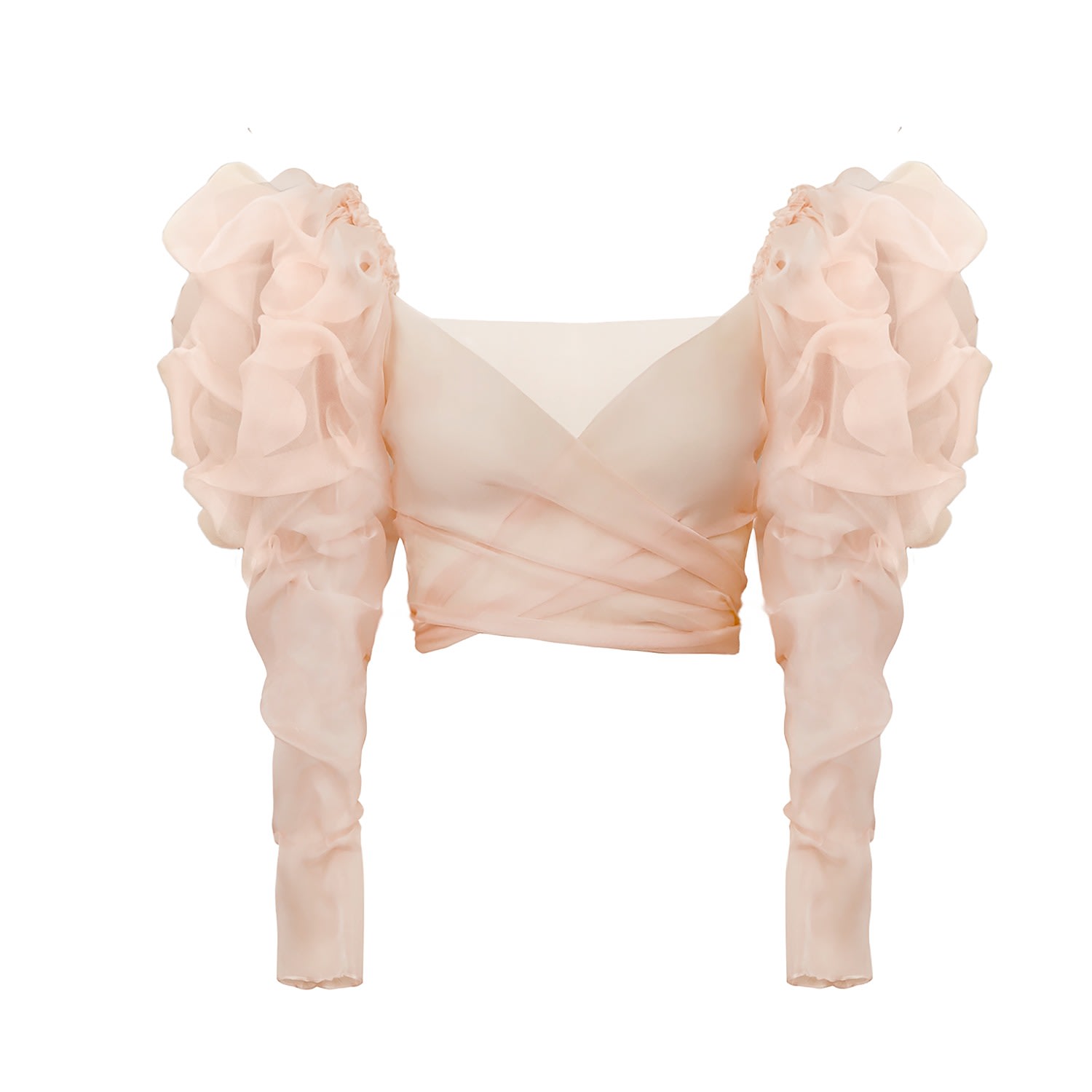 Lily Phellera Women's Rose Gold Callista Organza Blouse In Seashell Blush In Rose Gold