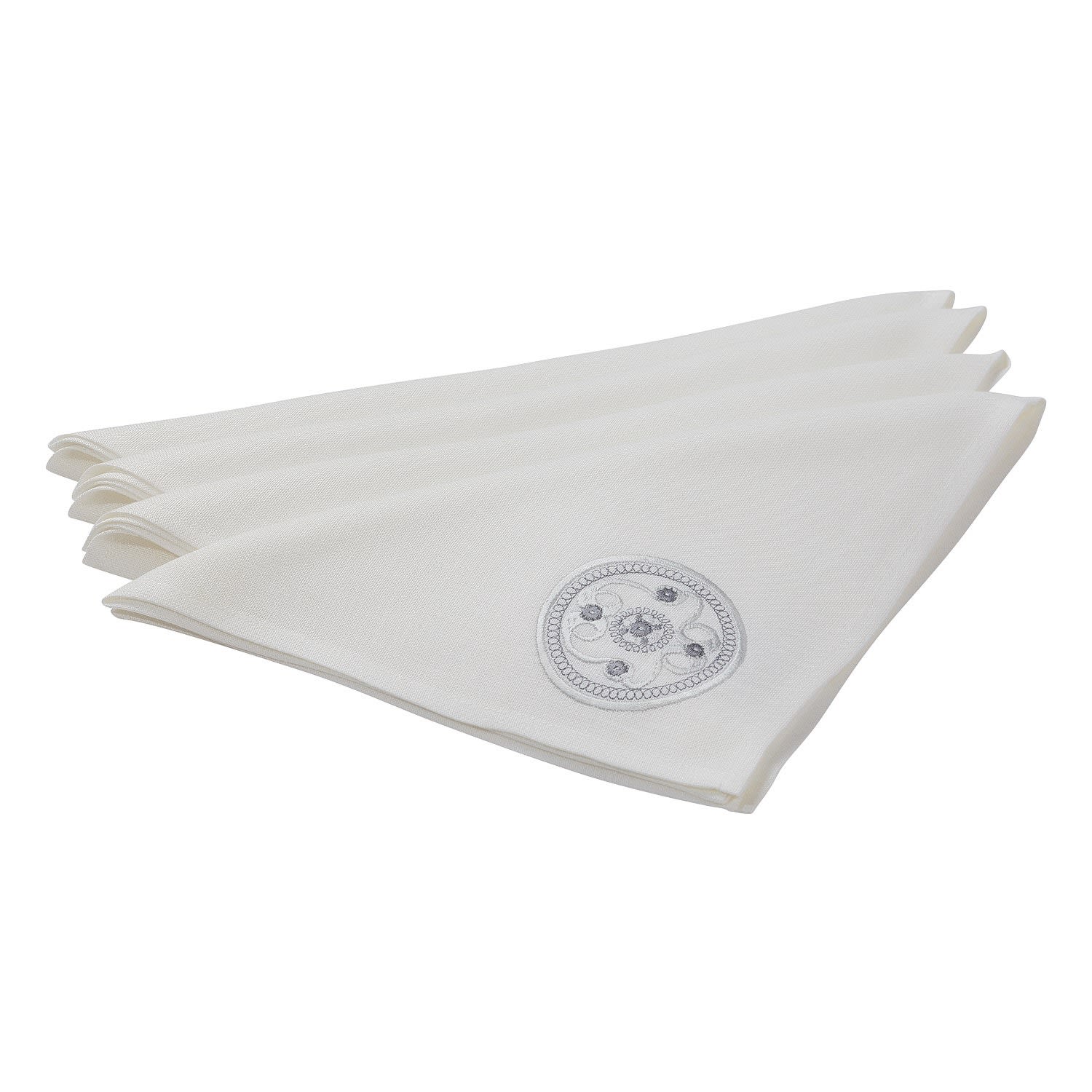 White Shield Napkins Cream Irish Linen House