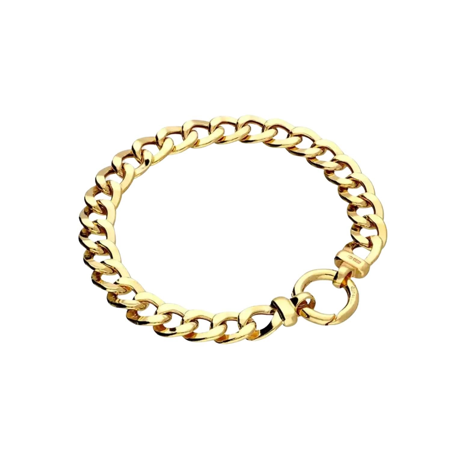 Women’s Thick Curb Chain Bracelet Gold Plated Fiyah Jewellery