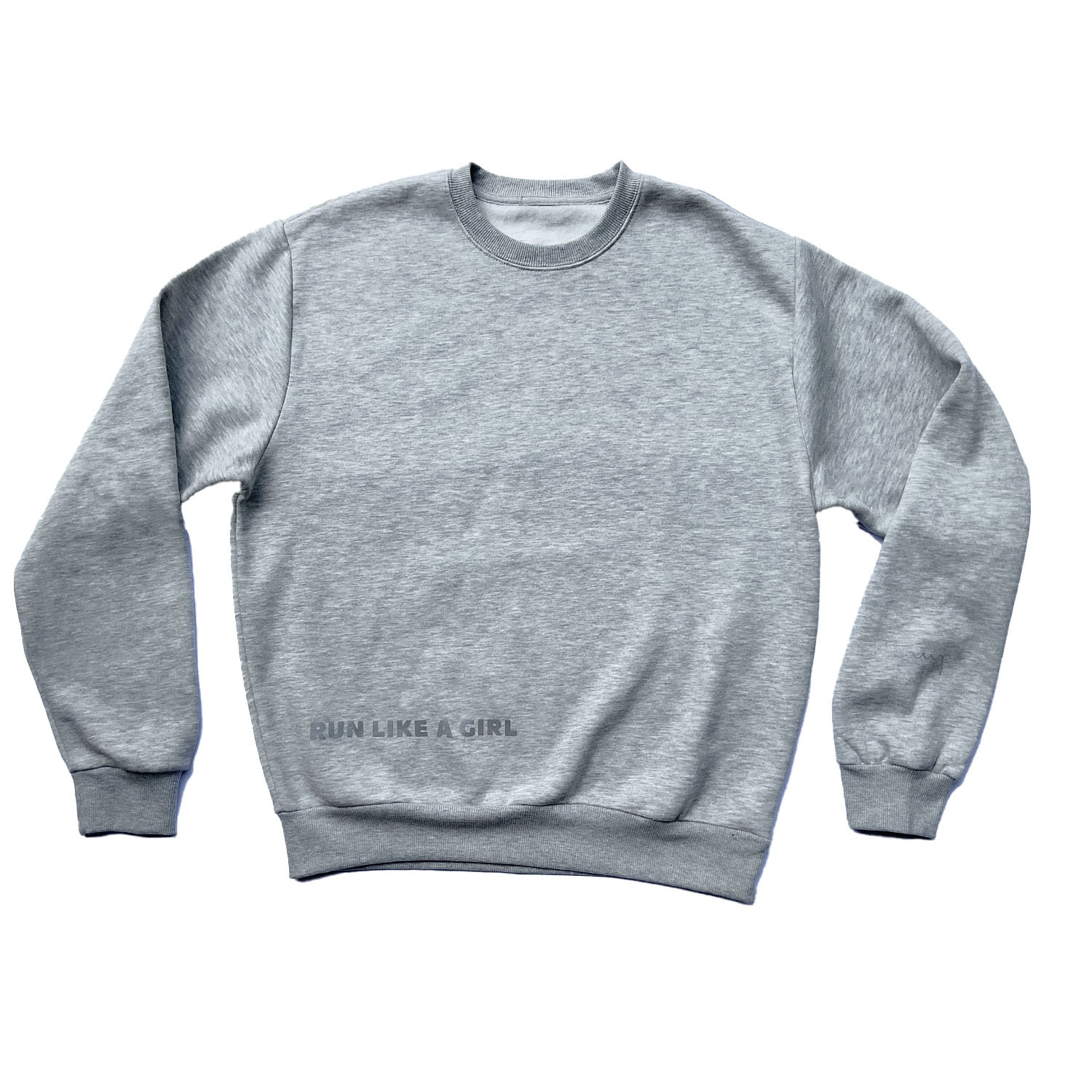 Taupe Activewear Women's Grey / Neutrals Run Like A Girl Reflective Fleece Sweatshirt - Grey In Gray