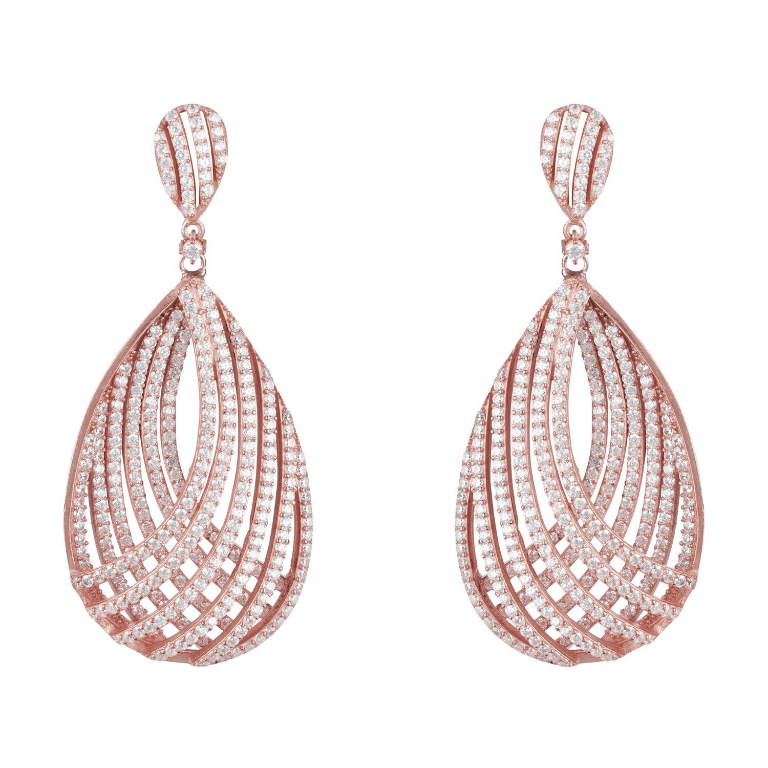 Women’s Rose Gold / Pink / Purple Vortex Teardrop Earring Rosegold Latelita