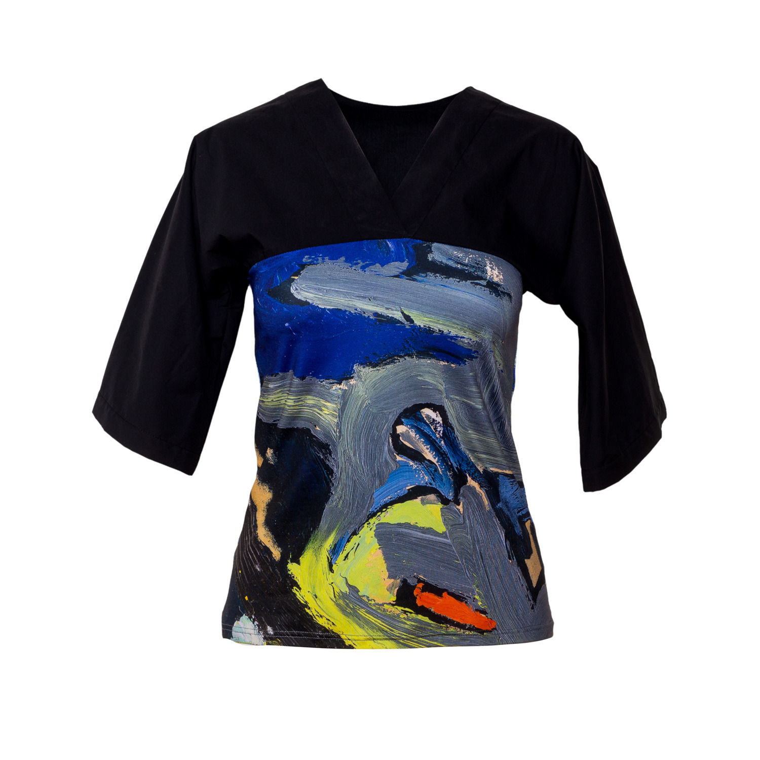 Artista Women's Blue Bird Printed Top In Blue