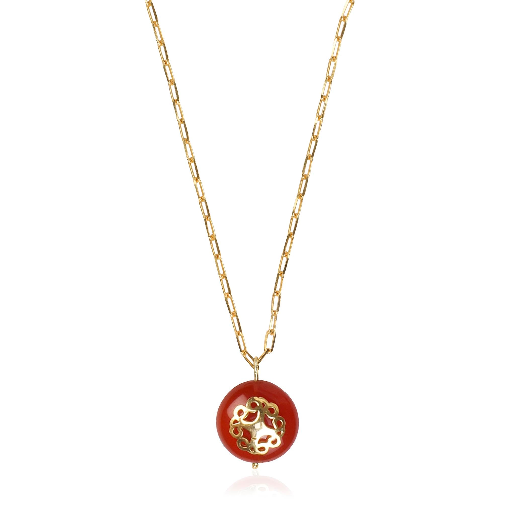 Women’s Gold / Red Red Carnelian Necklace Melange Lila Rasa