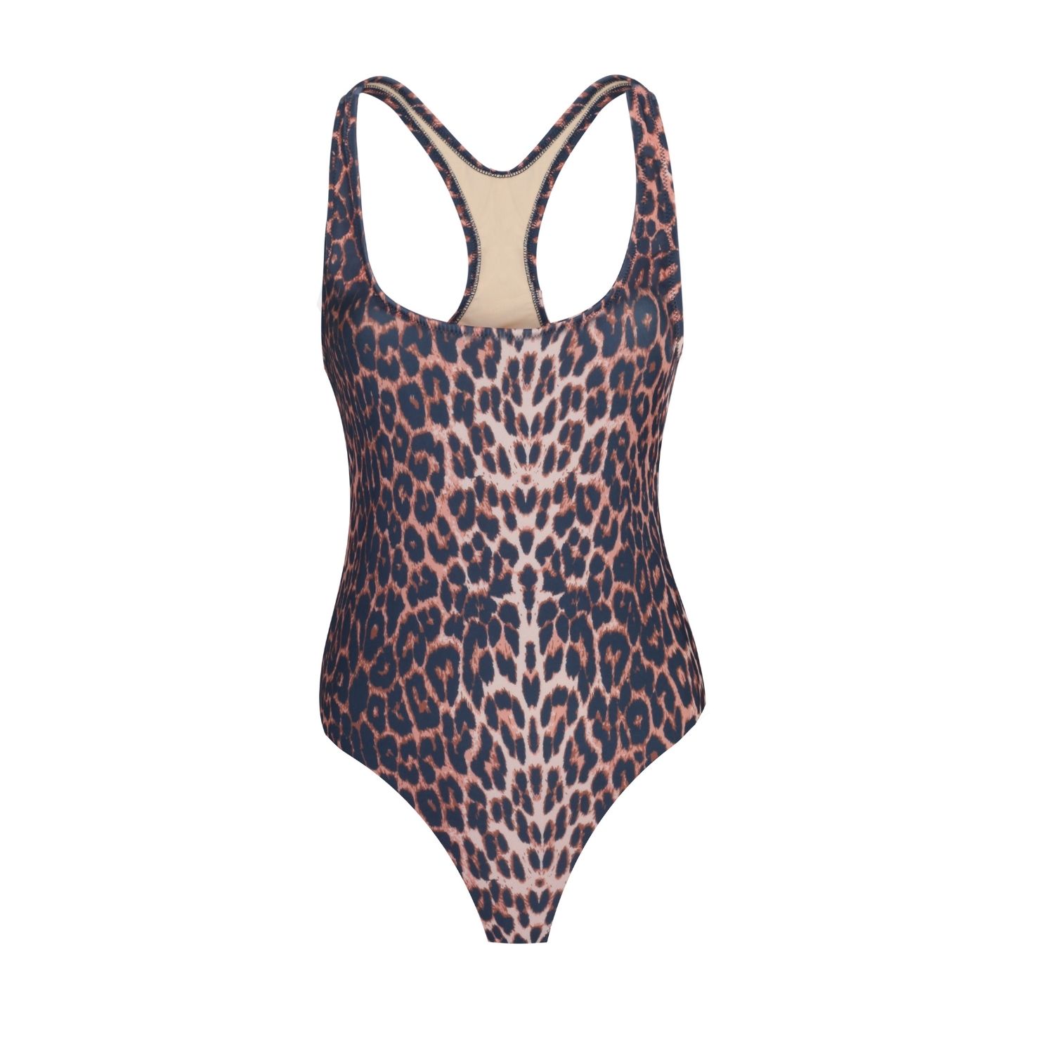 Women's Relay Swimsuit - Colour Leopard Print - Onepiece Swimsuit With Racer Back & Removable Paddings | Medium | Yorstruly