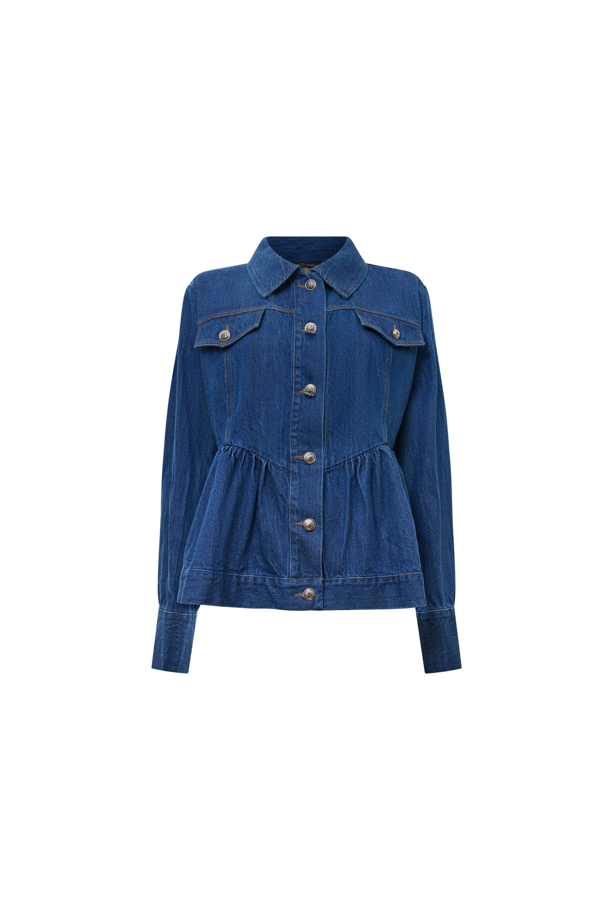 Women's Blue Peplum Denim Jacket | Large | James Lakeland