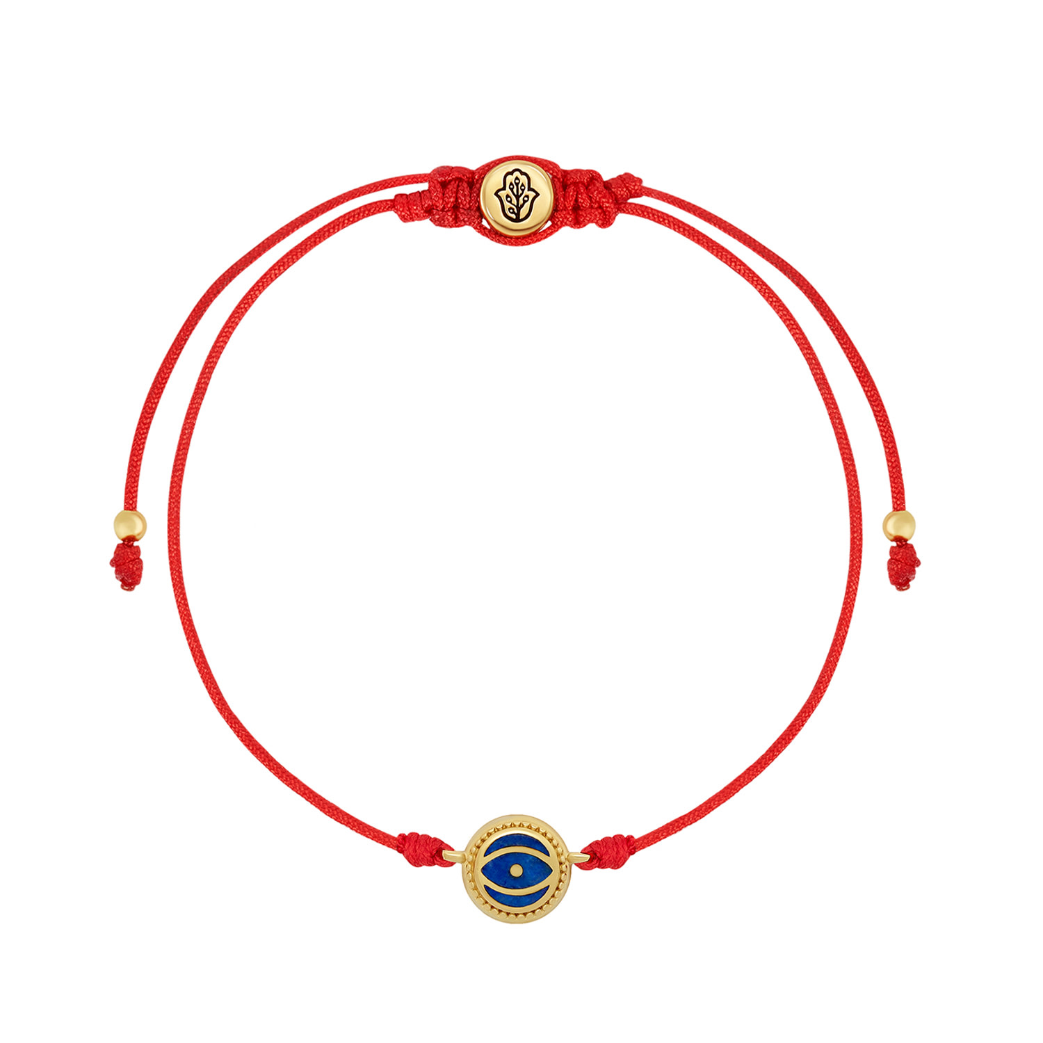 Karma And Luck Women's Red / Blue Inner Strength Lapis Lazuli Evil Eye Red String Bracelet