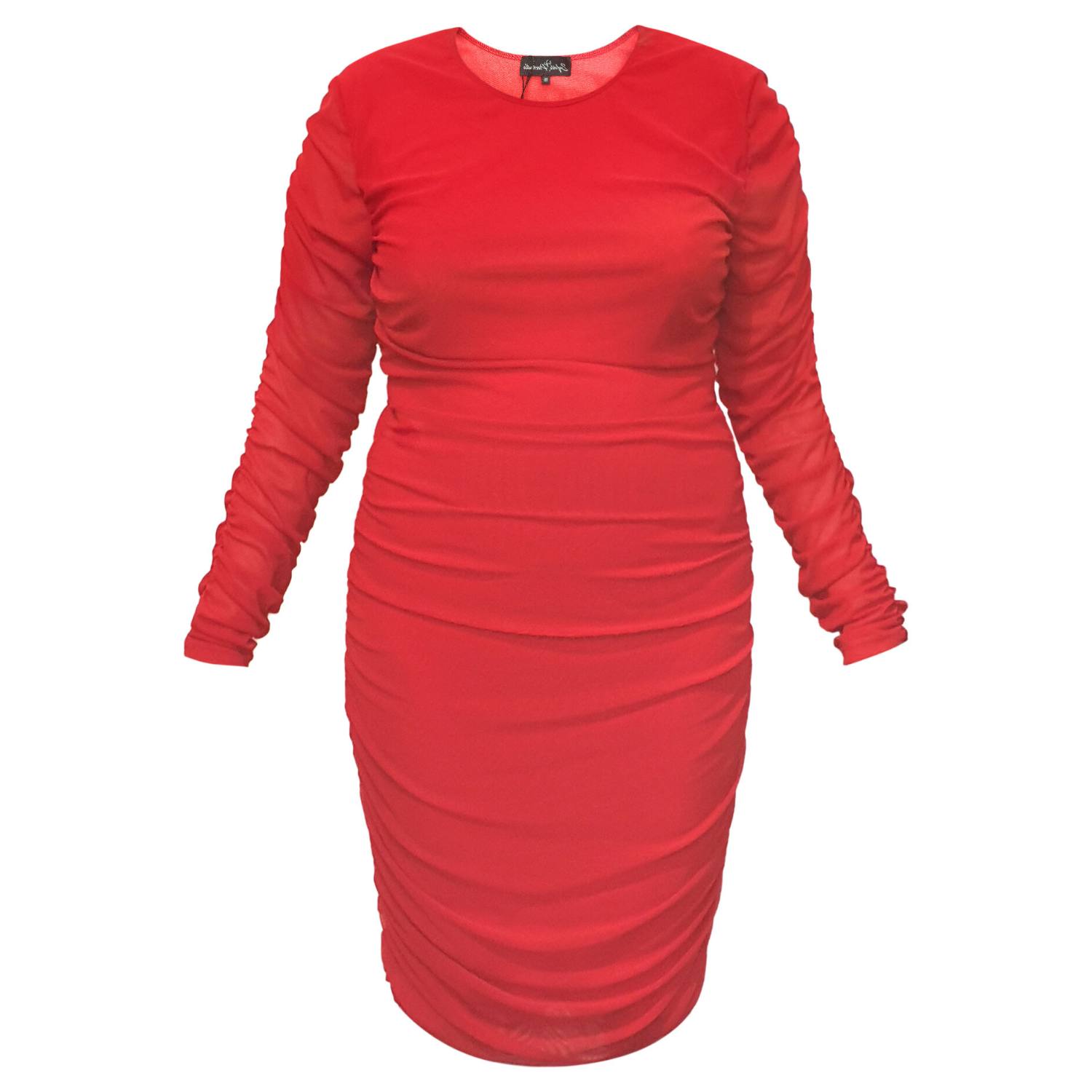 Women’s Boudicca Red Ruched Bodycon Dress Medium Sylvia Piechulla