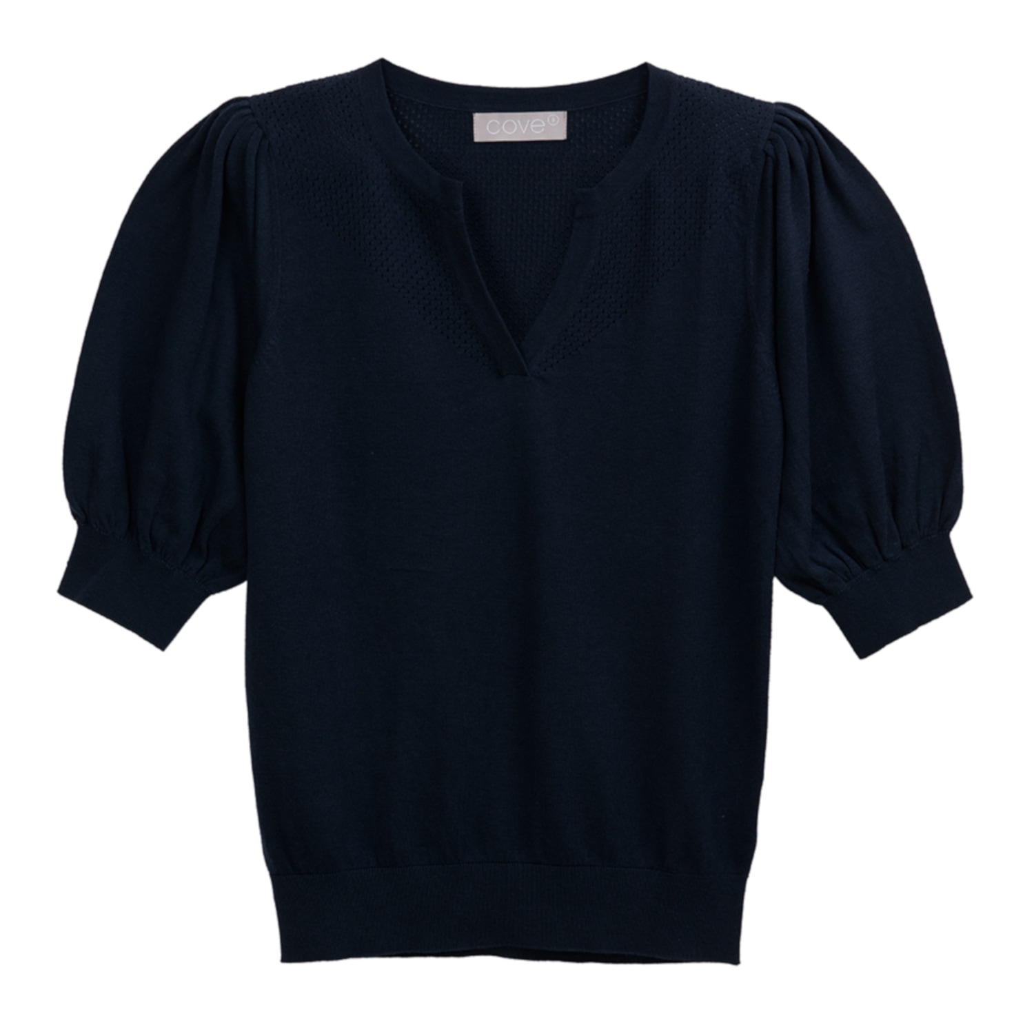 Cove Women's Blue Cissy Pointelle Navy Top