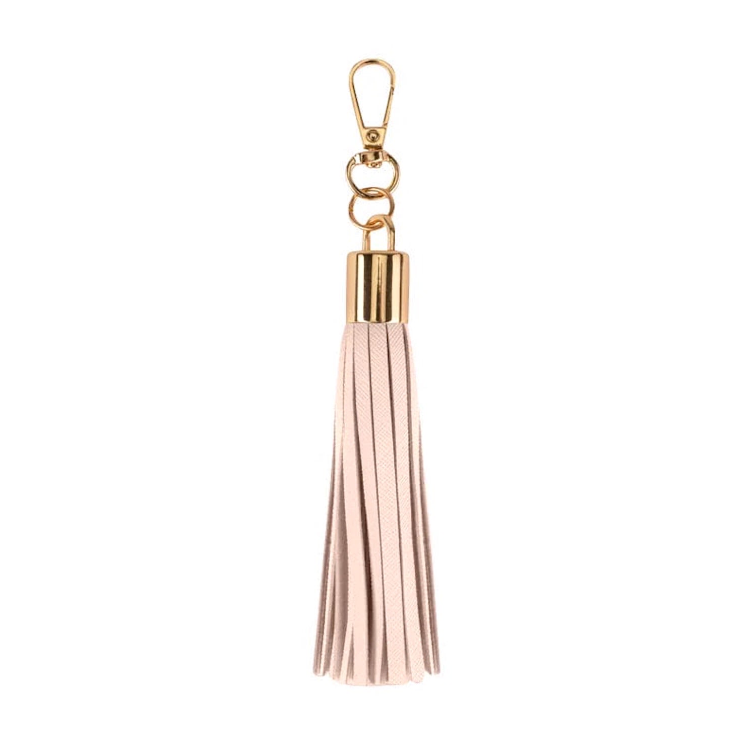 Pink / Purple Luxe Vegan Leather Tassel Keyring - Nude One Size Jlr London