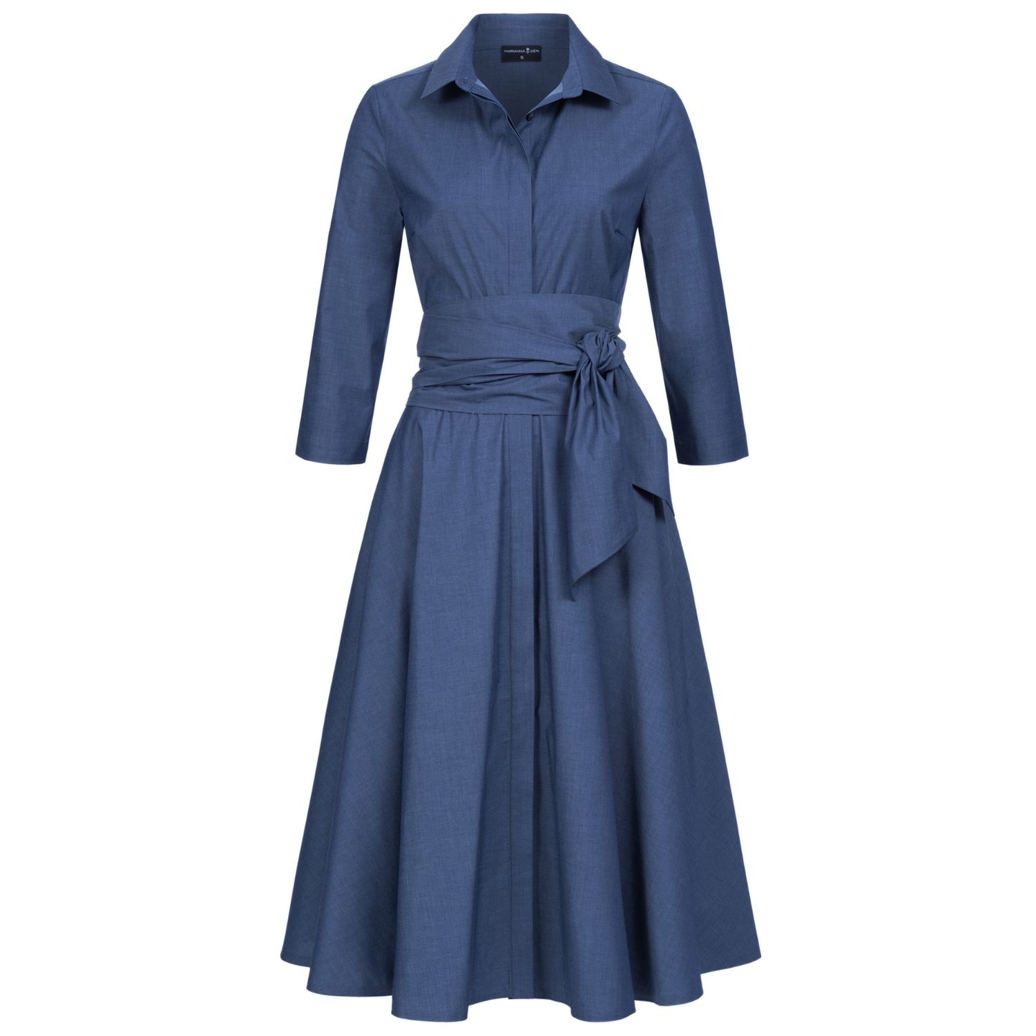 Blue Shirtdress With Tie Belt | Marianna Déri | Wolf & Badger