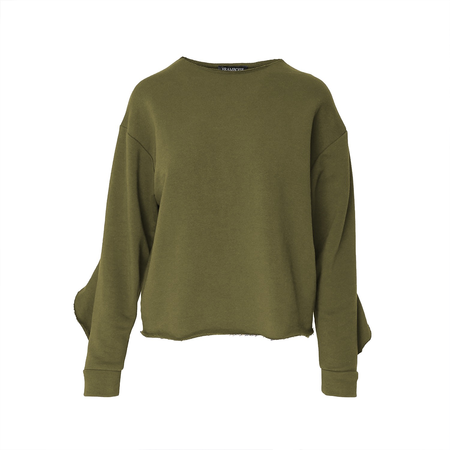 Women’s Green Edina Khaki Cotton Sweatshirt Extra Small Framboise