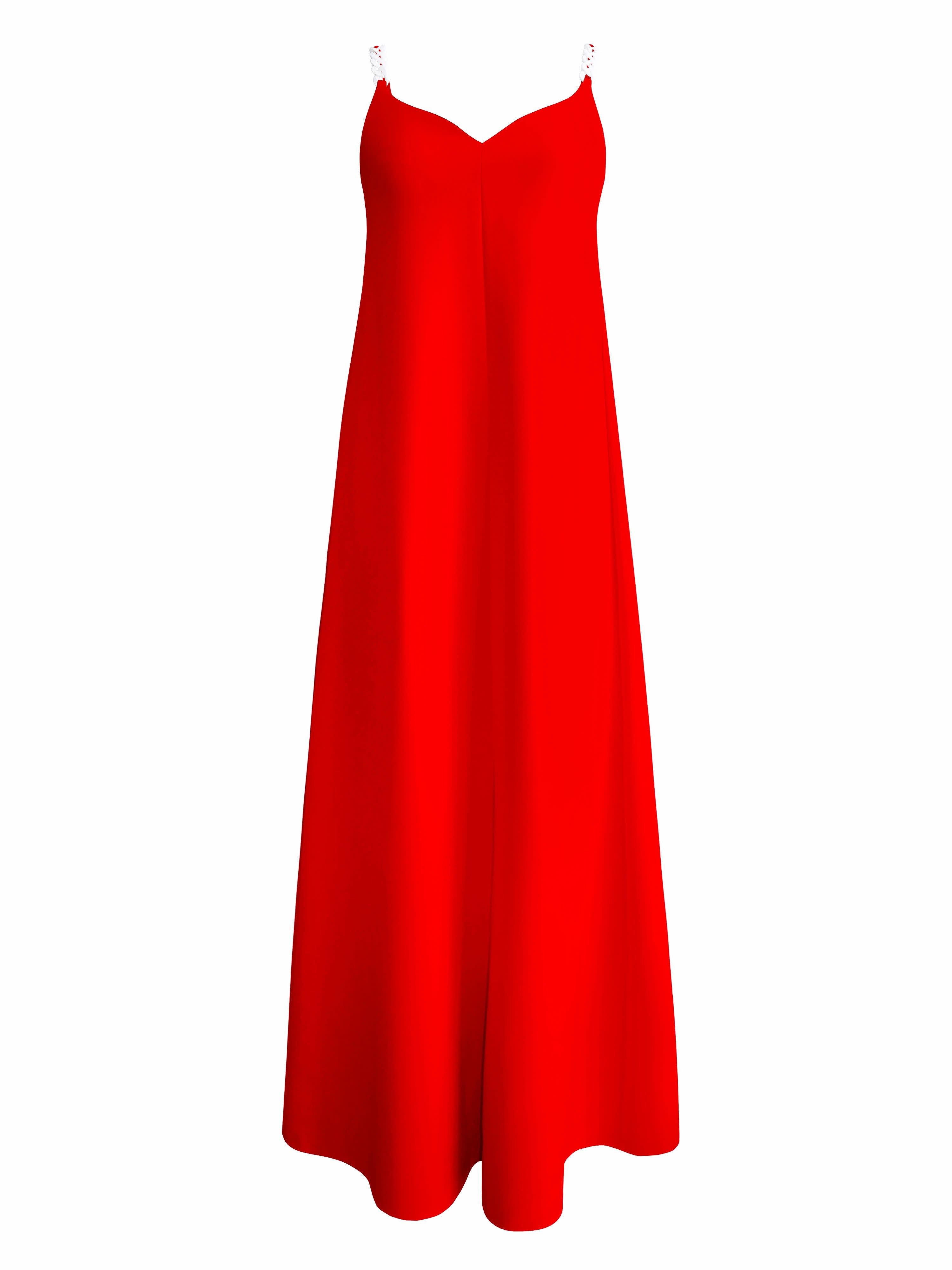 Dolcezza Sweetheart Neckline Maxi Dress in Red