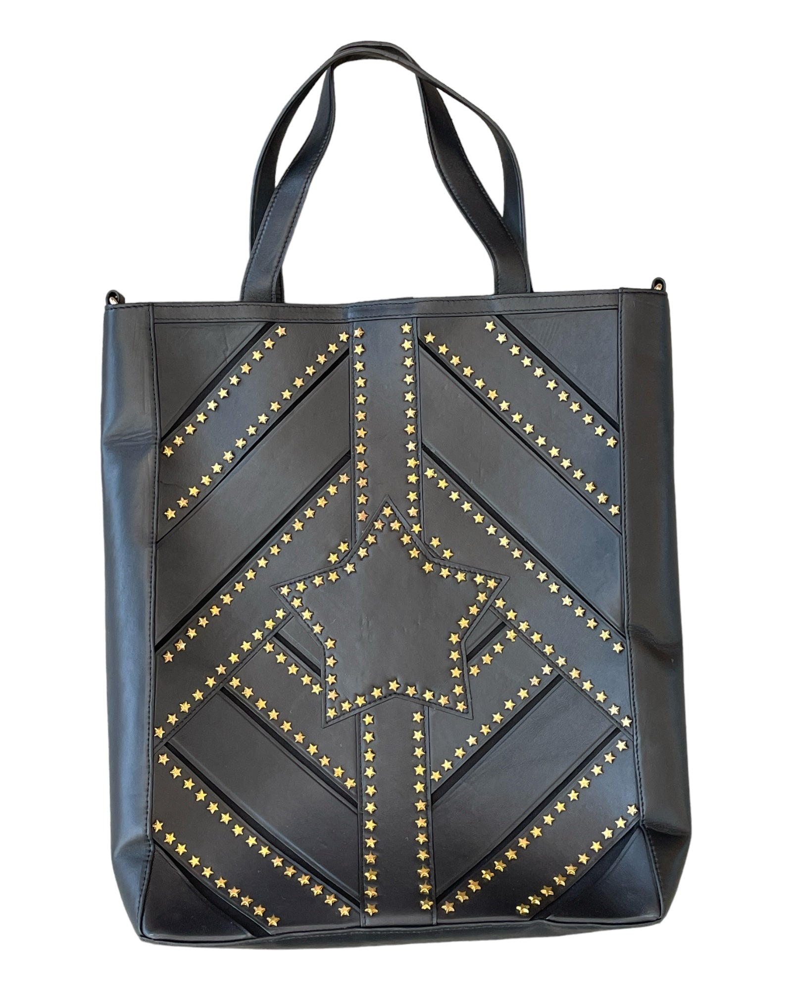 Any Old Iron Women's Gold / Black Golden Stars And Stripes Leather Tote In Gold/black