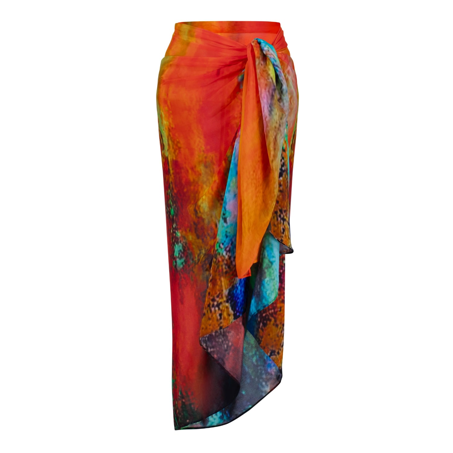 Dhara Sheth Dubai Women's Roar Abstract Print Multicolor Sarong Made With Natural Fabric