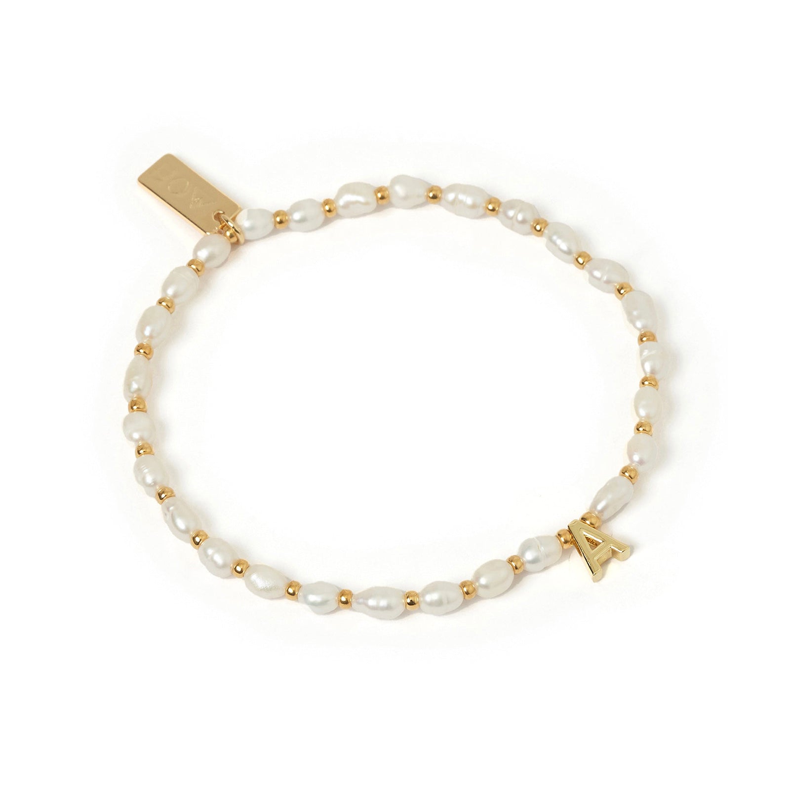 Women’s Gold Initial Pearl Bracelet Arms of Eve