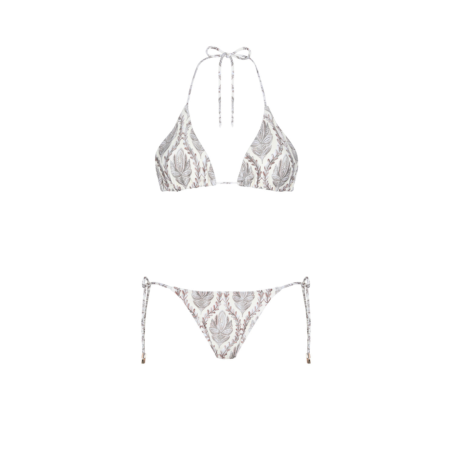 Women's Grey Sultana Triangle Top - Side Tie Bottom | Small | Aguaclara