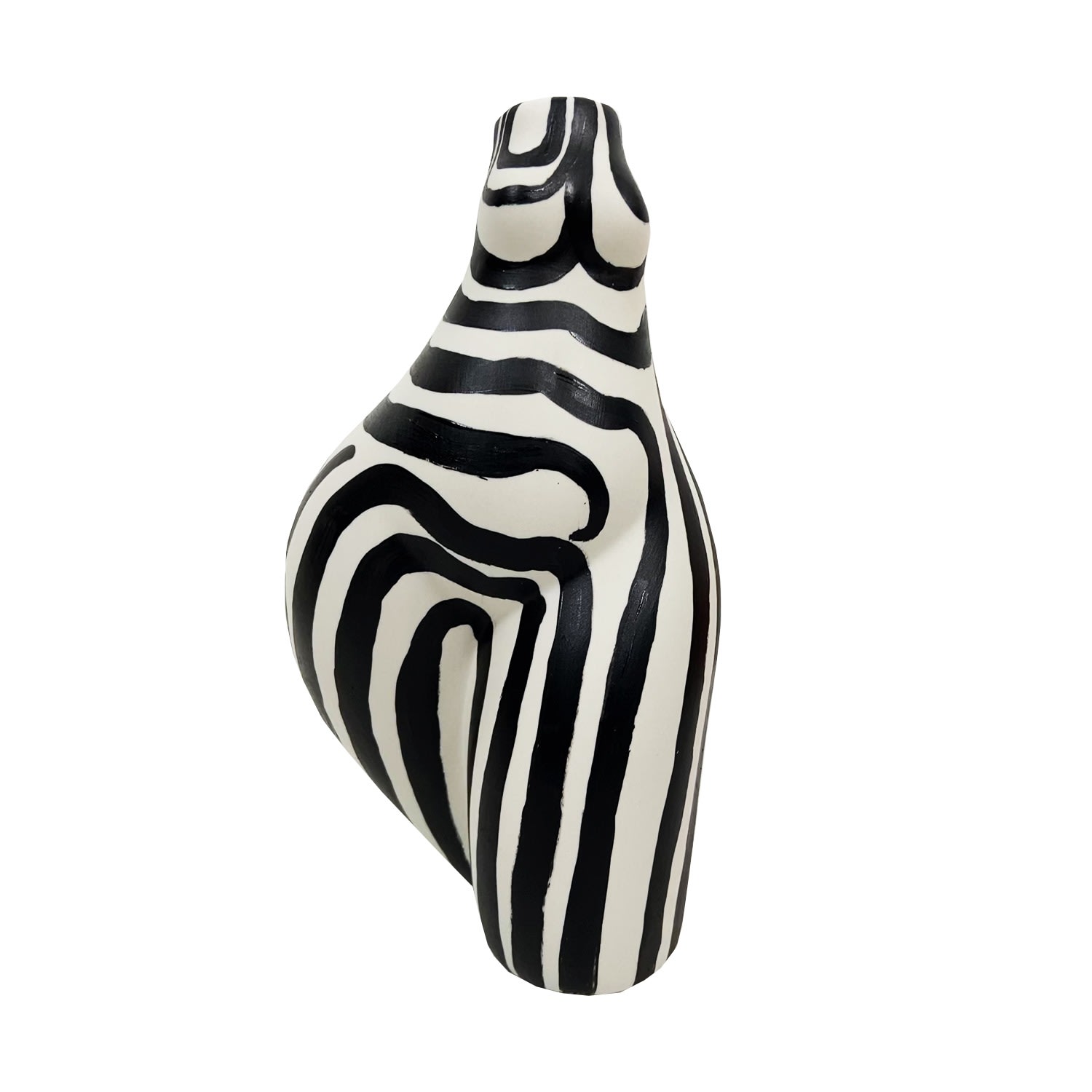 Black / White Zebra Stripe Womens Body Vase Quillattire