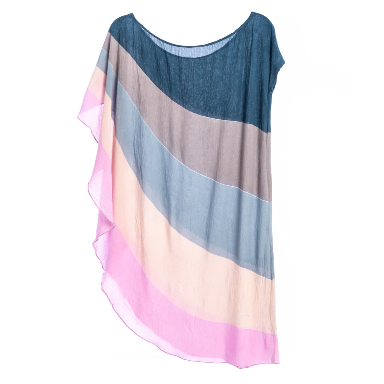 Saachi Women's Blue Kaftan Striped Maxi