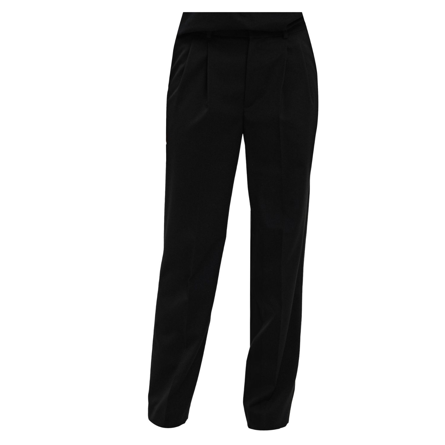 Inavati Women's Unisex Black Straight Trousers With Pleats In Black