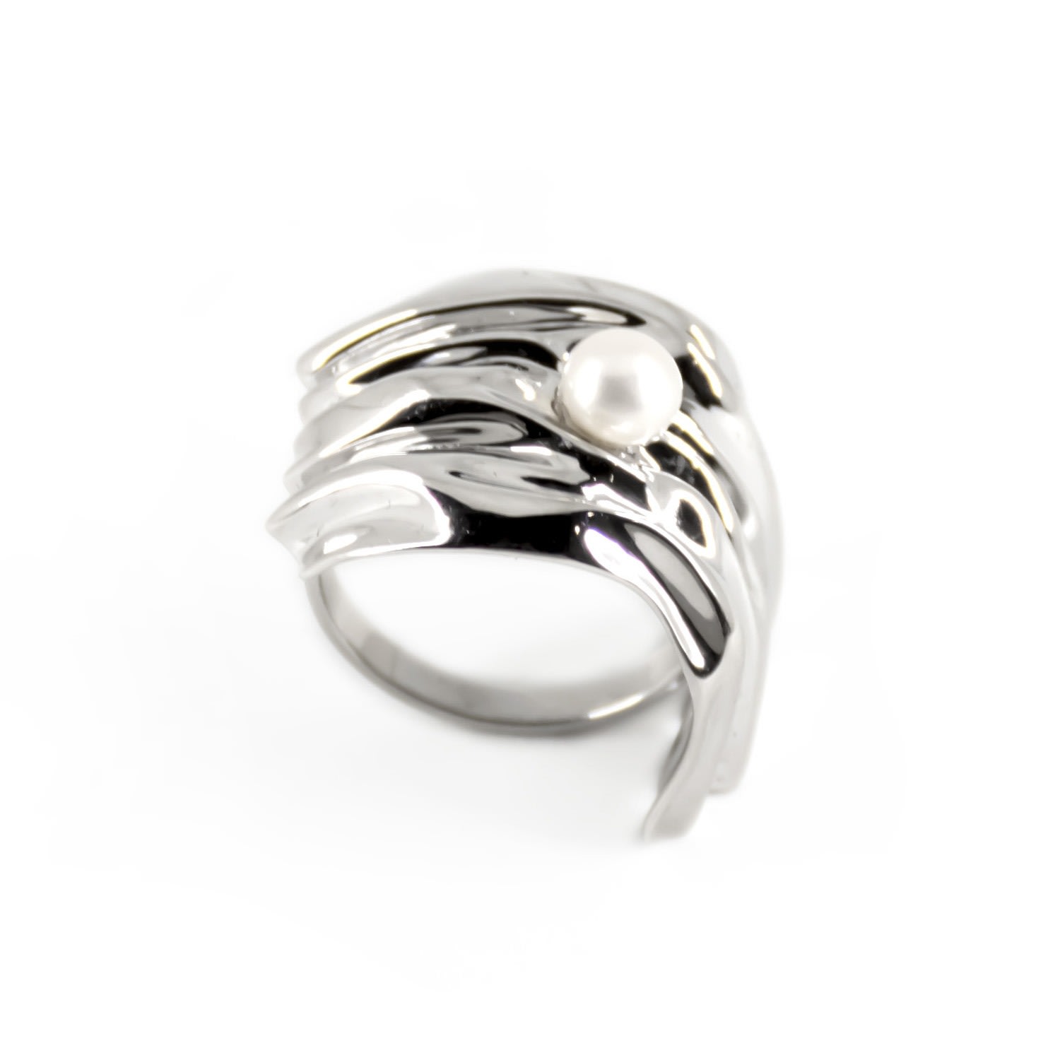 Women’s Silver Cambr Cocktail Ring In Rhodium Plaitly