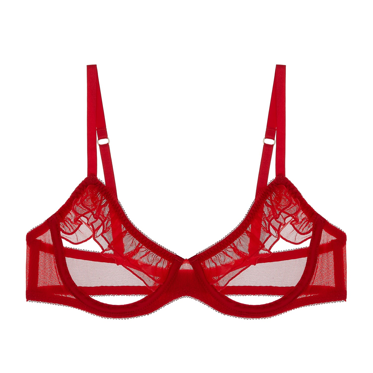 Women's Red Odette Open Cup Bra Scarlet