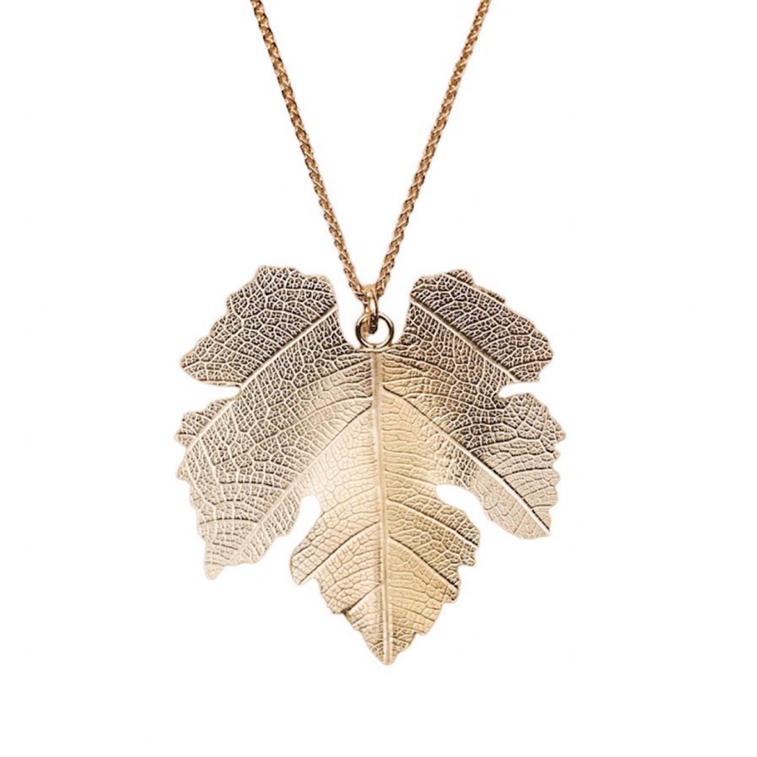 Women’s Vine Leaf Statement Necklace - Gold Wild & Fine Jewellery