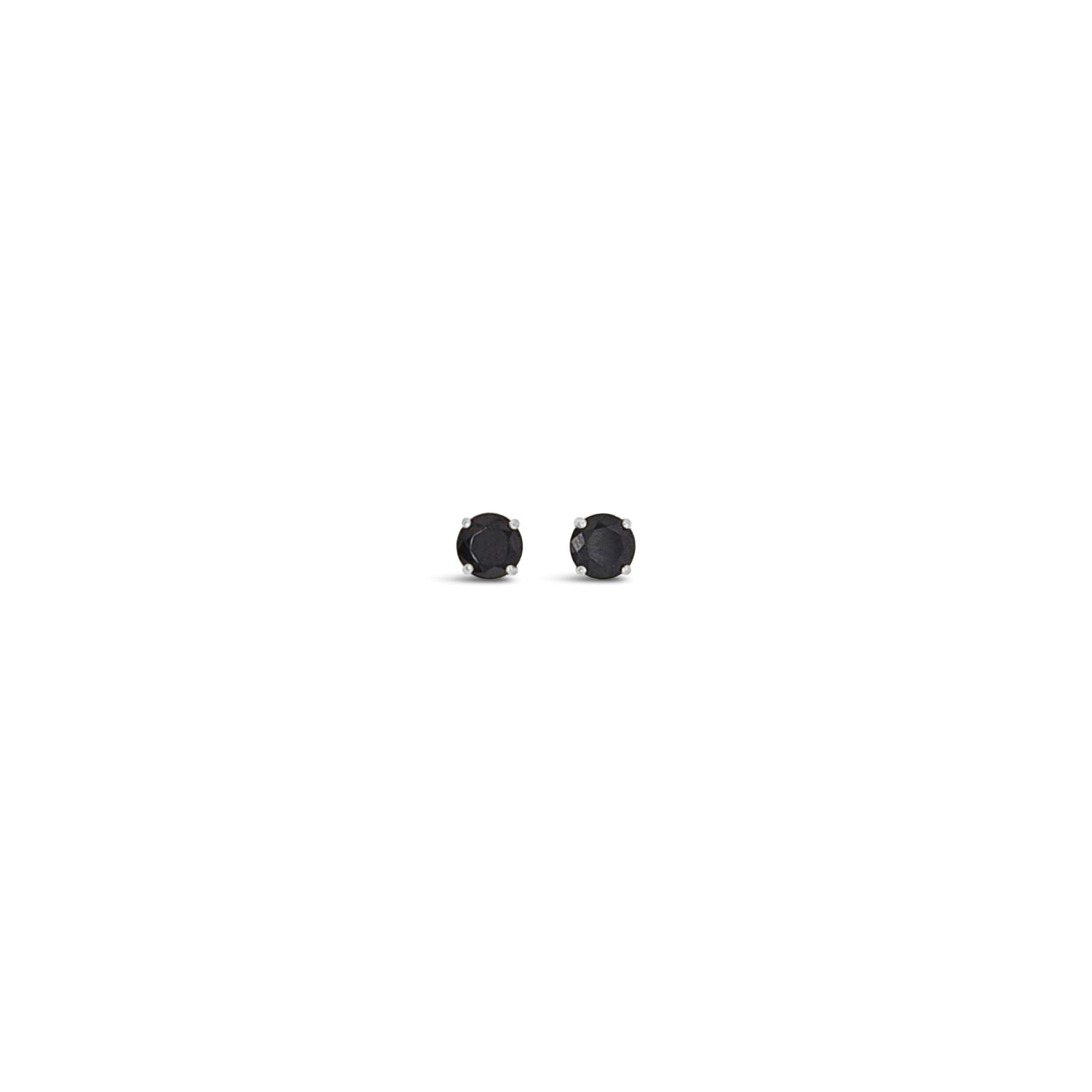 Lutiro Women's Round Five Mm Black Studs - 10k White Gold