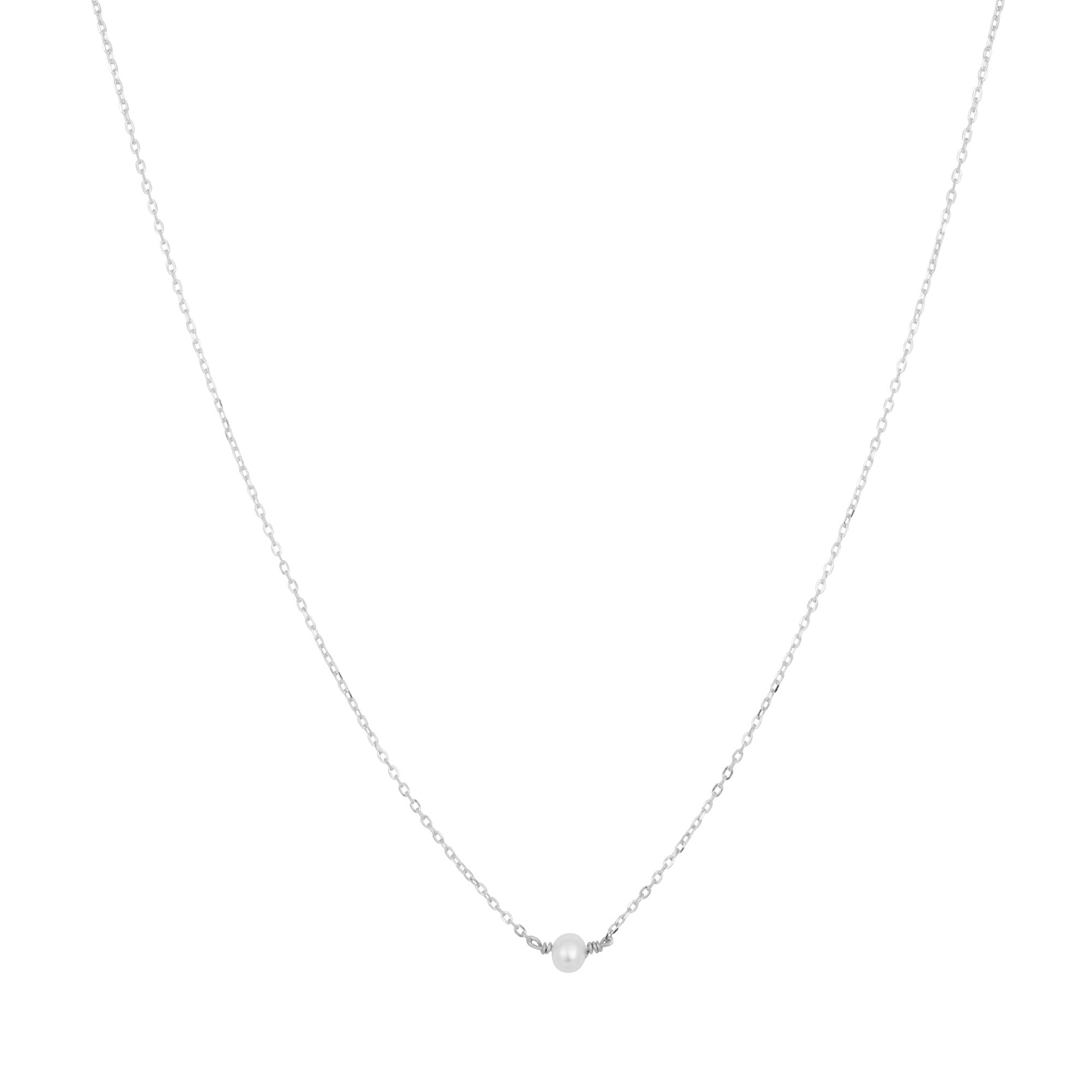 Gold Trip Women's White / Silver Single Pearl Necklace In Silver In Metallic