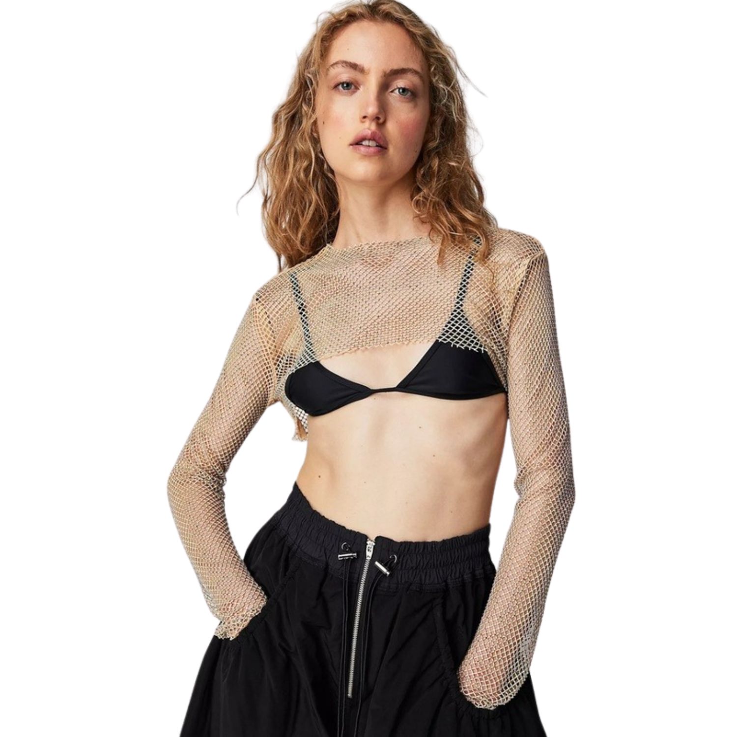 High Heel Jungle By Kathryn Eisman Women's Siren Bolero Top - Gold In Gold