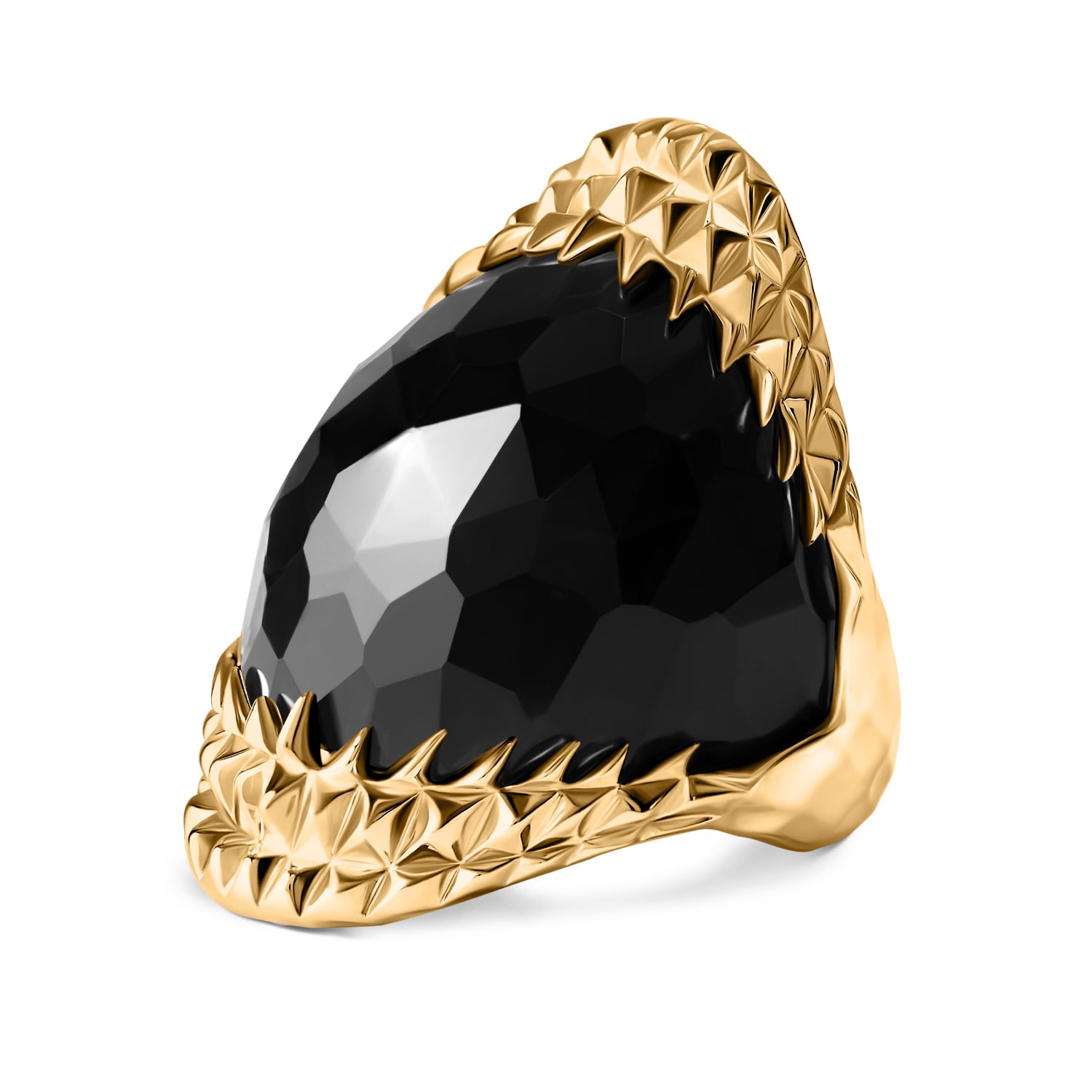 Women’s Black Vampire Bite Ring Gold Kasun