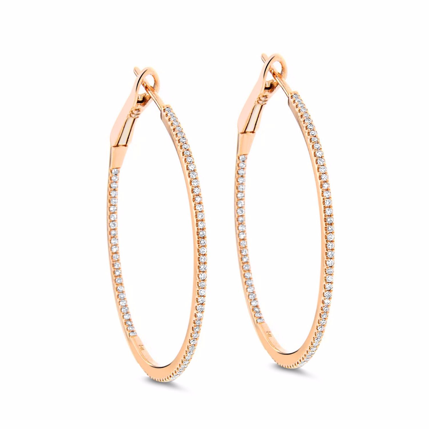 Women’s In/Out Medium Diamond Hoops 18K Rose Gold Cosanuova