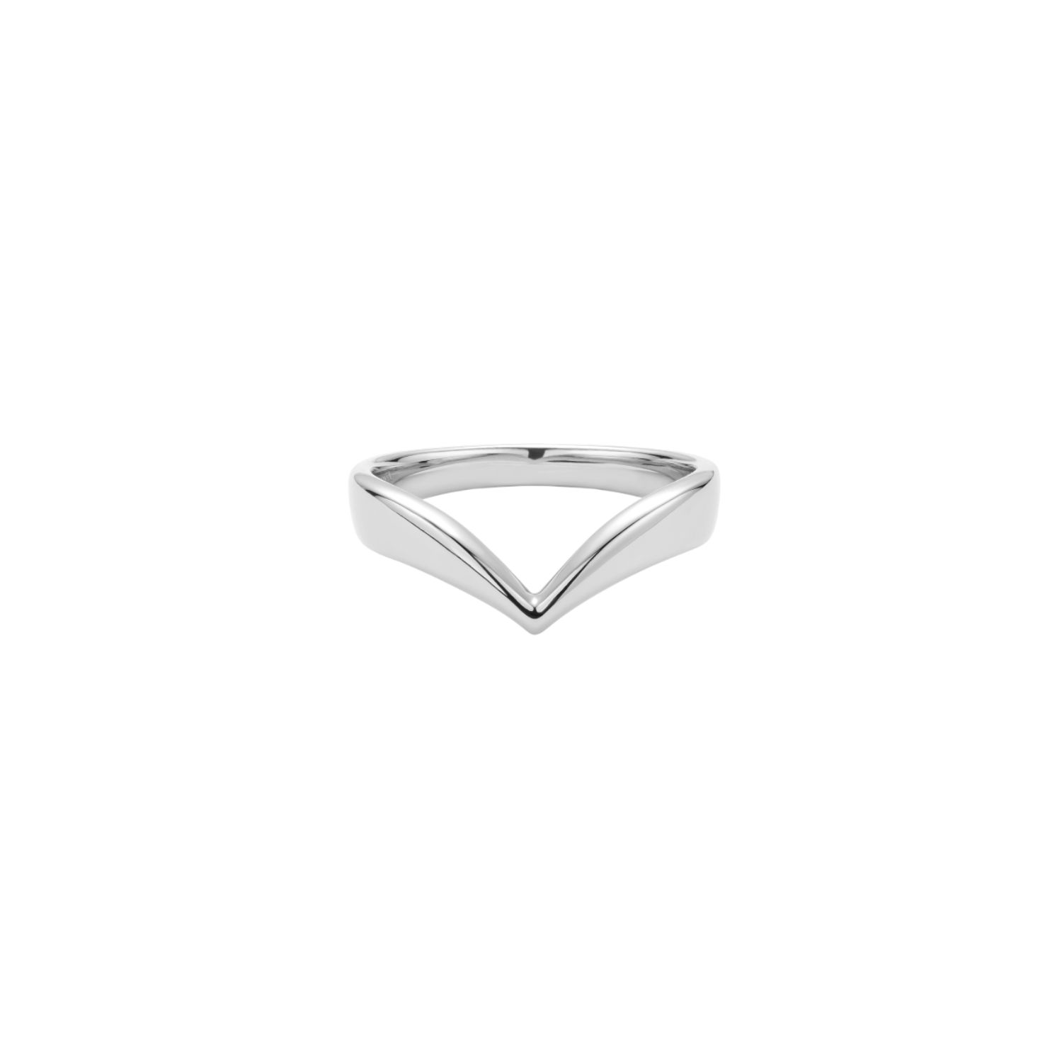 Vanchi Women's Veda Plain Chevron Ring In Silver In Silver