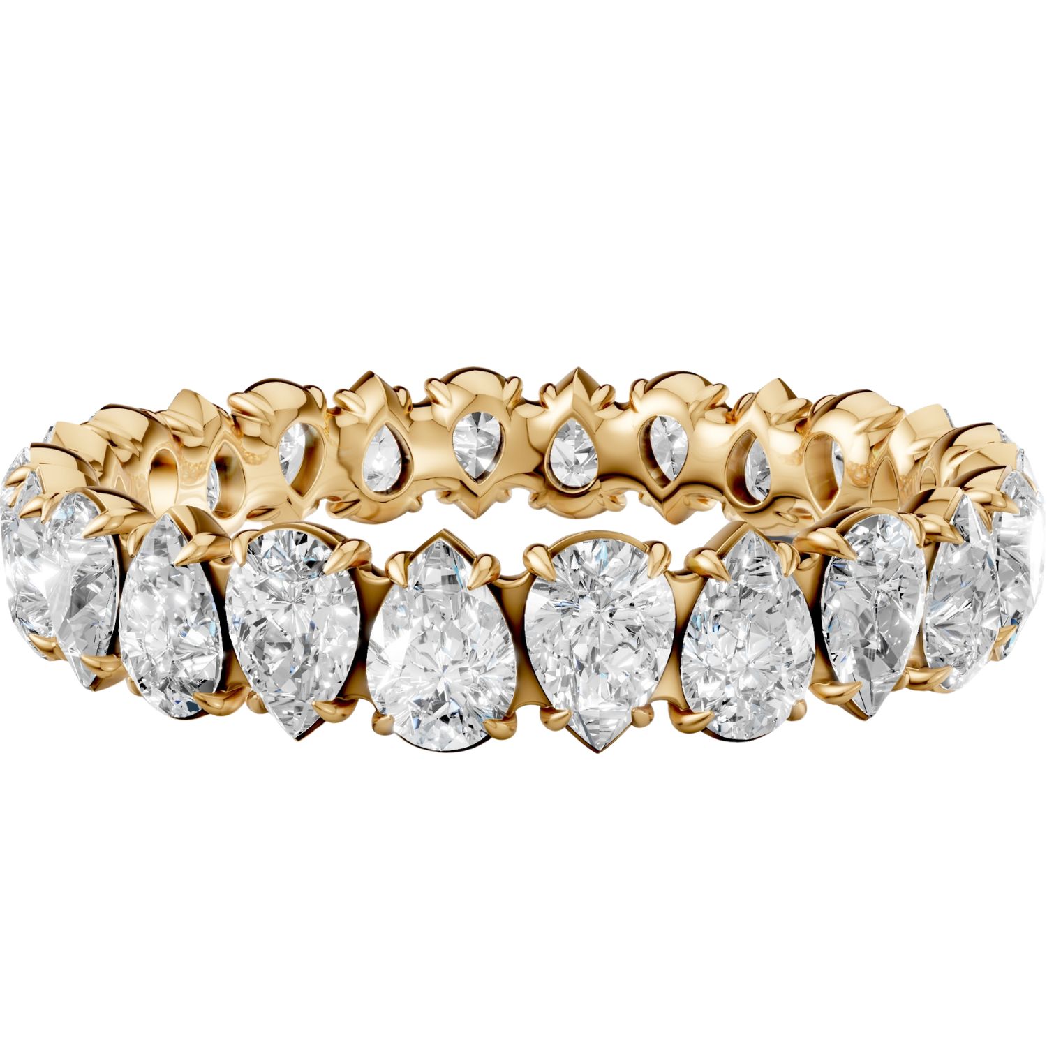 Women's Lucia Pear Cut Lab Grown Diamond Full Eternity Band 1.92 Ctw– 10K Yellow Gold | Aya Fine Jewelry