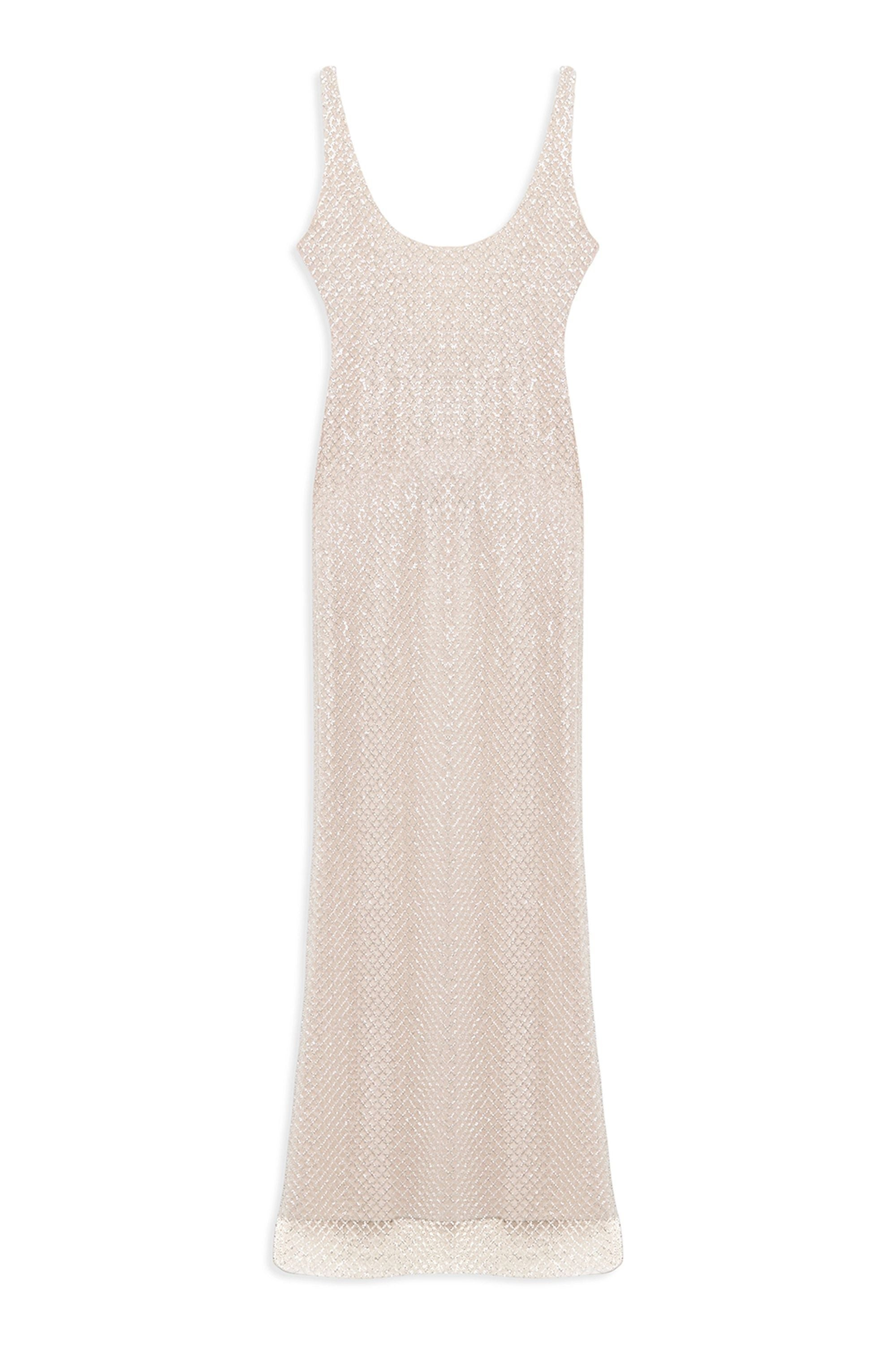 Nocturne Women's Gold Beaded Embroidered Maxi Dress