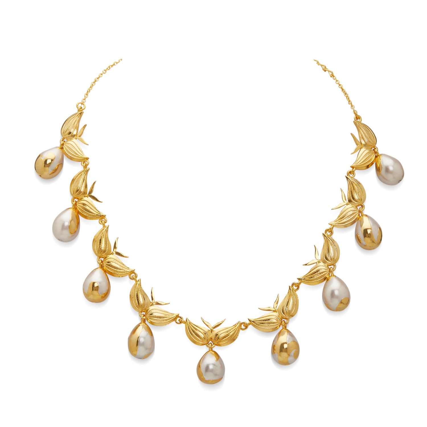Dhwani Bansal Women's Gold / White Gold Zooni Necklace With Baroque Pearls