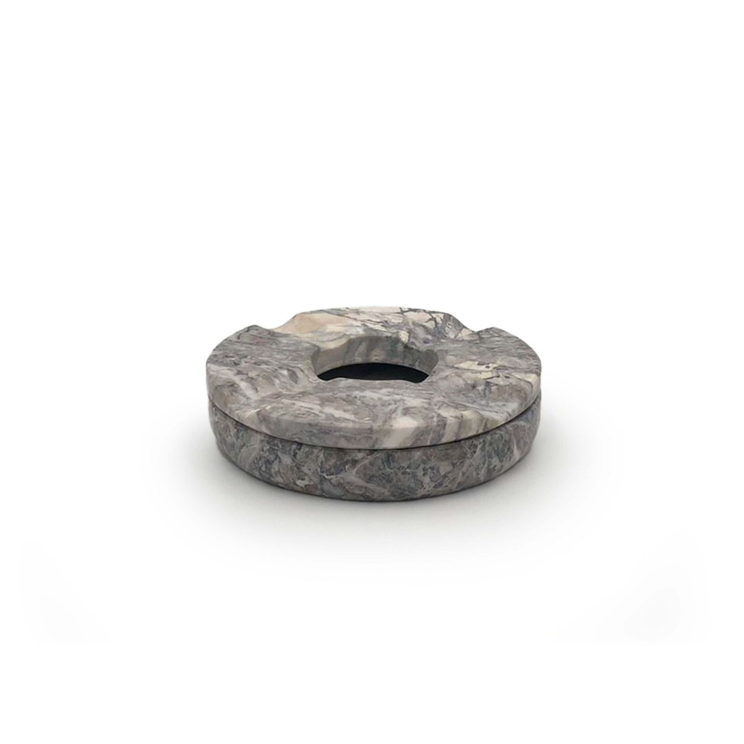 And Jacob Silver Less Is More Ashtray - Grey Marble In Silver