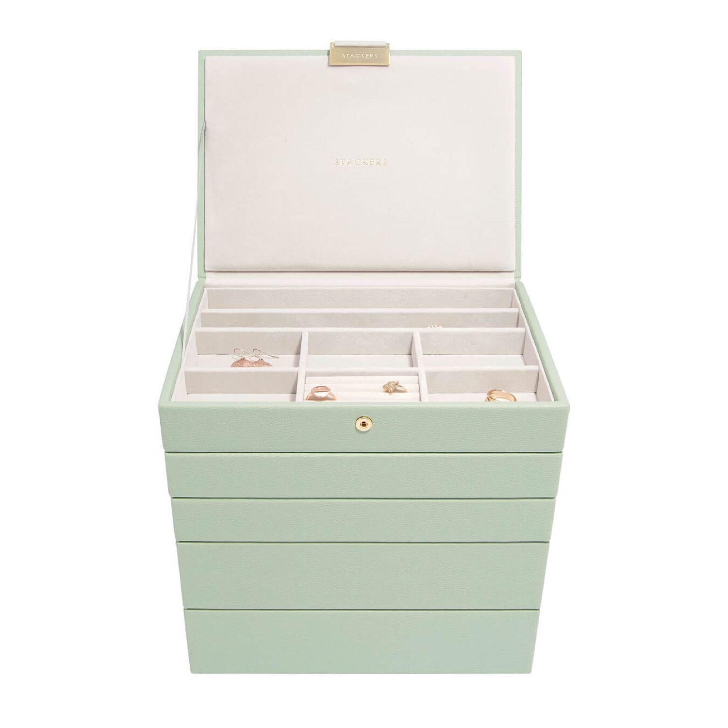 Stackers Women's  Sage Green Jewelry Box Classic Set Of Five In Green
