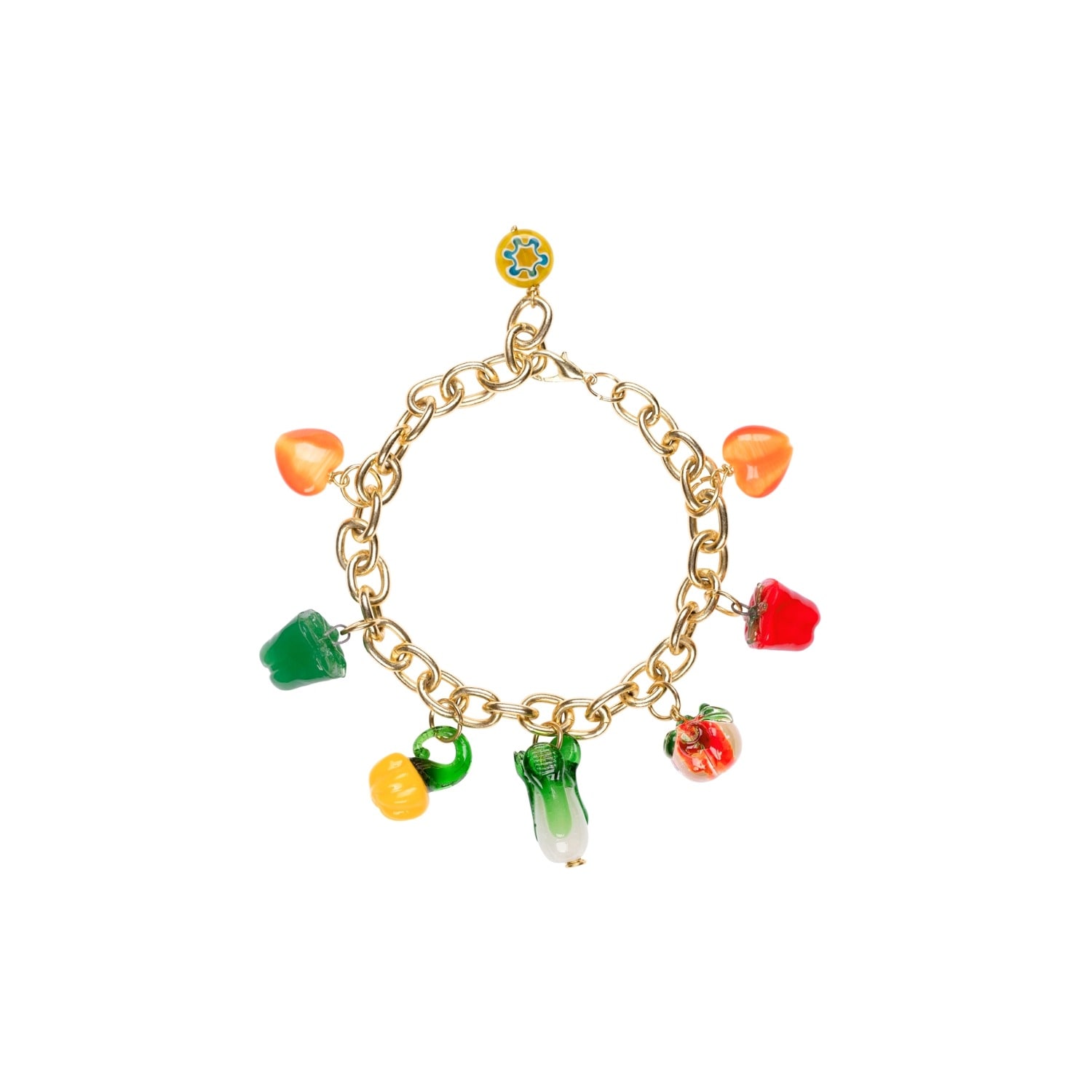 I'mmany London Women's Garden Produce Glass Vegetable Charm Chain Bracelet