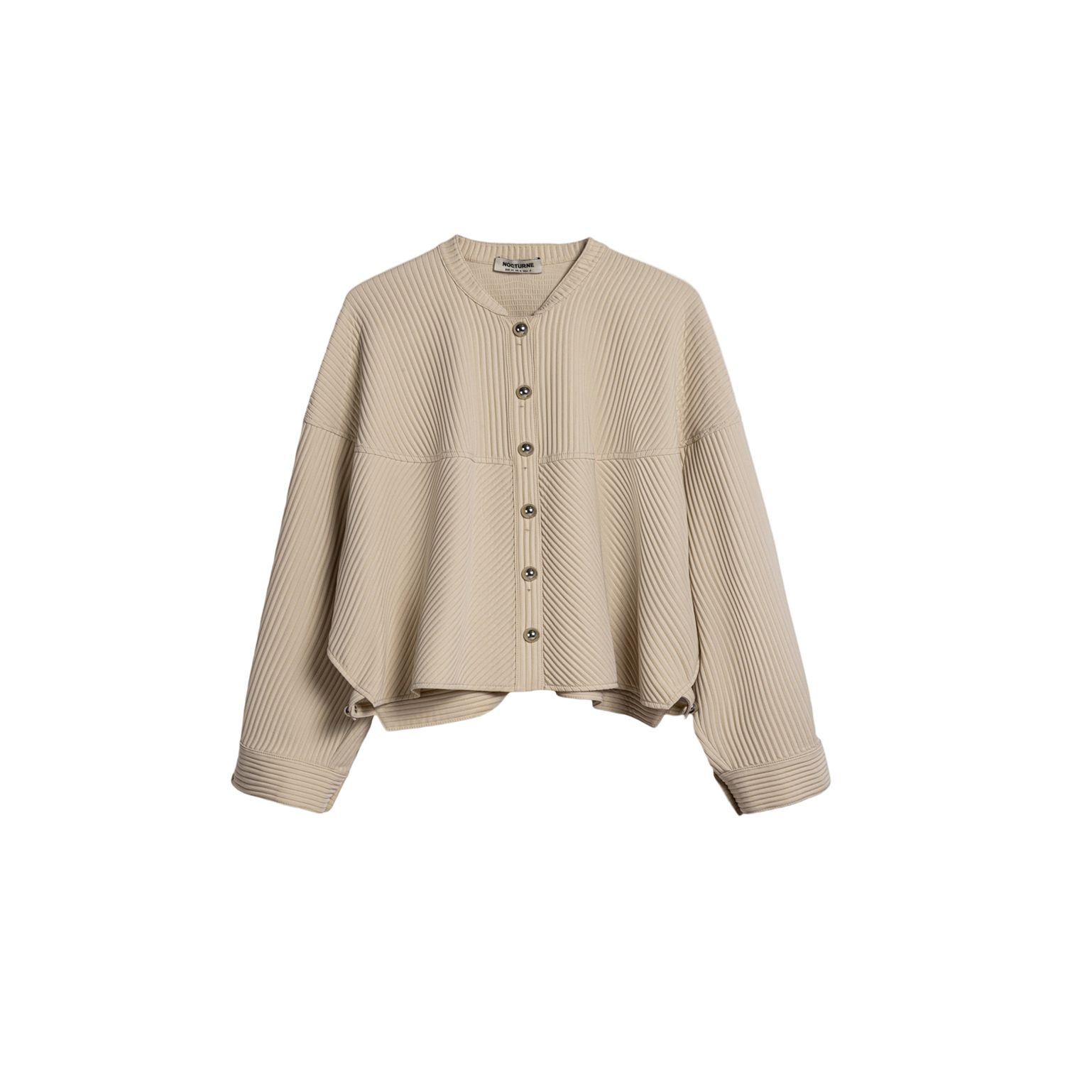 Nocturne Women's Neutrals Ribbed Detailed Jacket In Gray