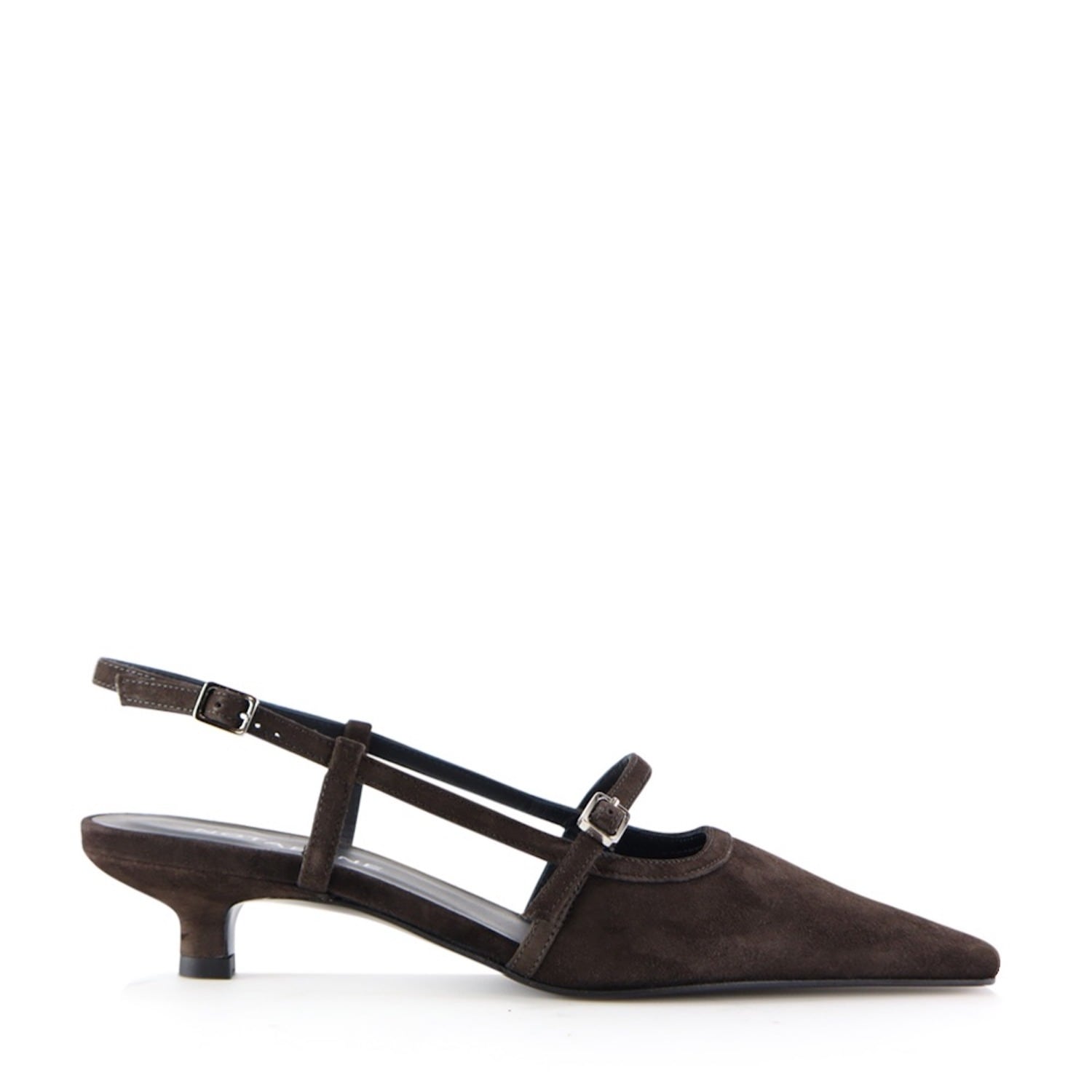 Notabene Women's Elenne Slingback Stilettos, Dark Brown Suede