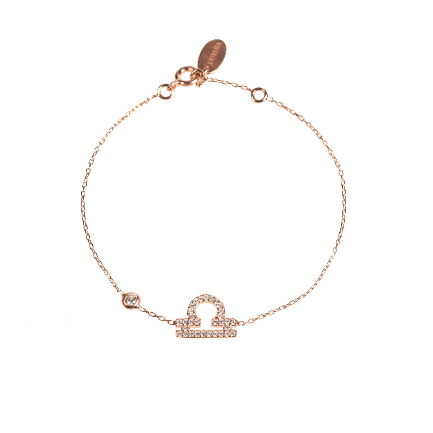 Women’s Rose Gold Zodiac Horoscope Star Sign Bracelet Libra Rosegold Latelita